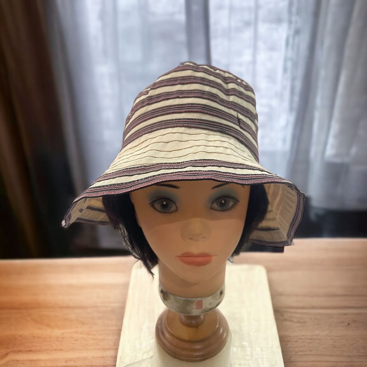 image of Yohji Yamamoto Sacsny Y’Saccs Bucket Hat in Stripe, Men's