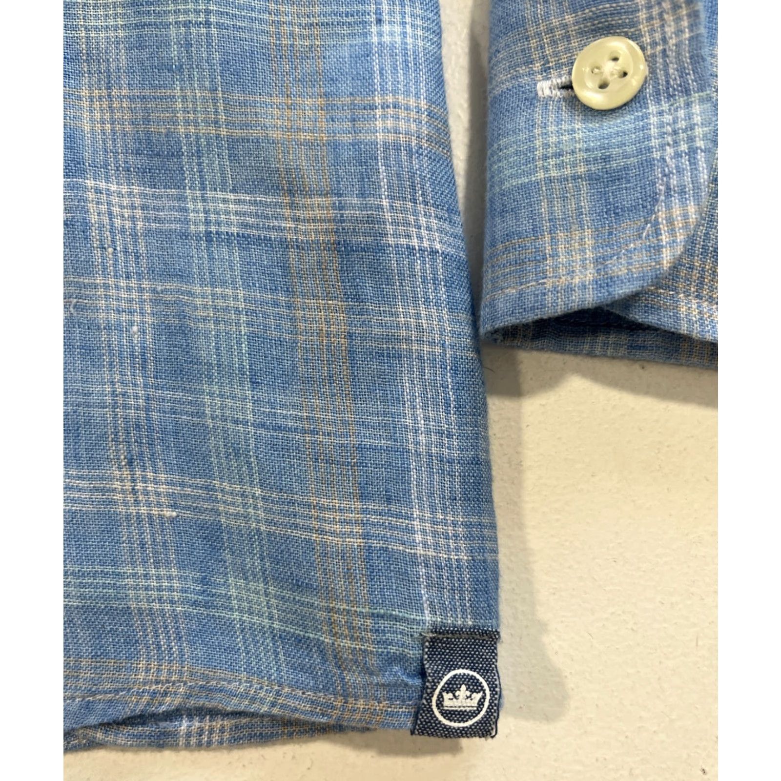 Peter Millar Peter Millar Seaside Duxbury Beach Linen Sport Shirt Plaid XL Blue Mens Button-Up Shirt Size US XL / EU 56 / 4 - 5 Thumbnail