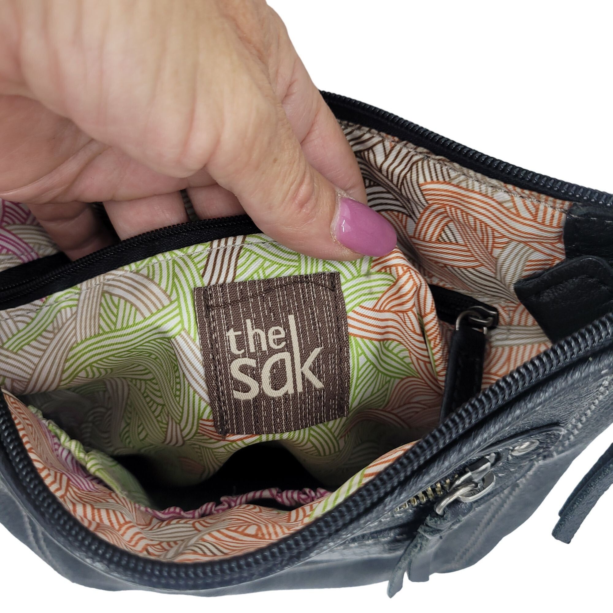 The Sak The Sak Black Genuine Pebble Leather Adjustable Crossbody Ba Size ONE SIZE - 13 Thumbnail
