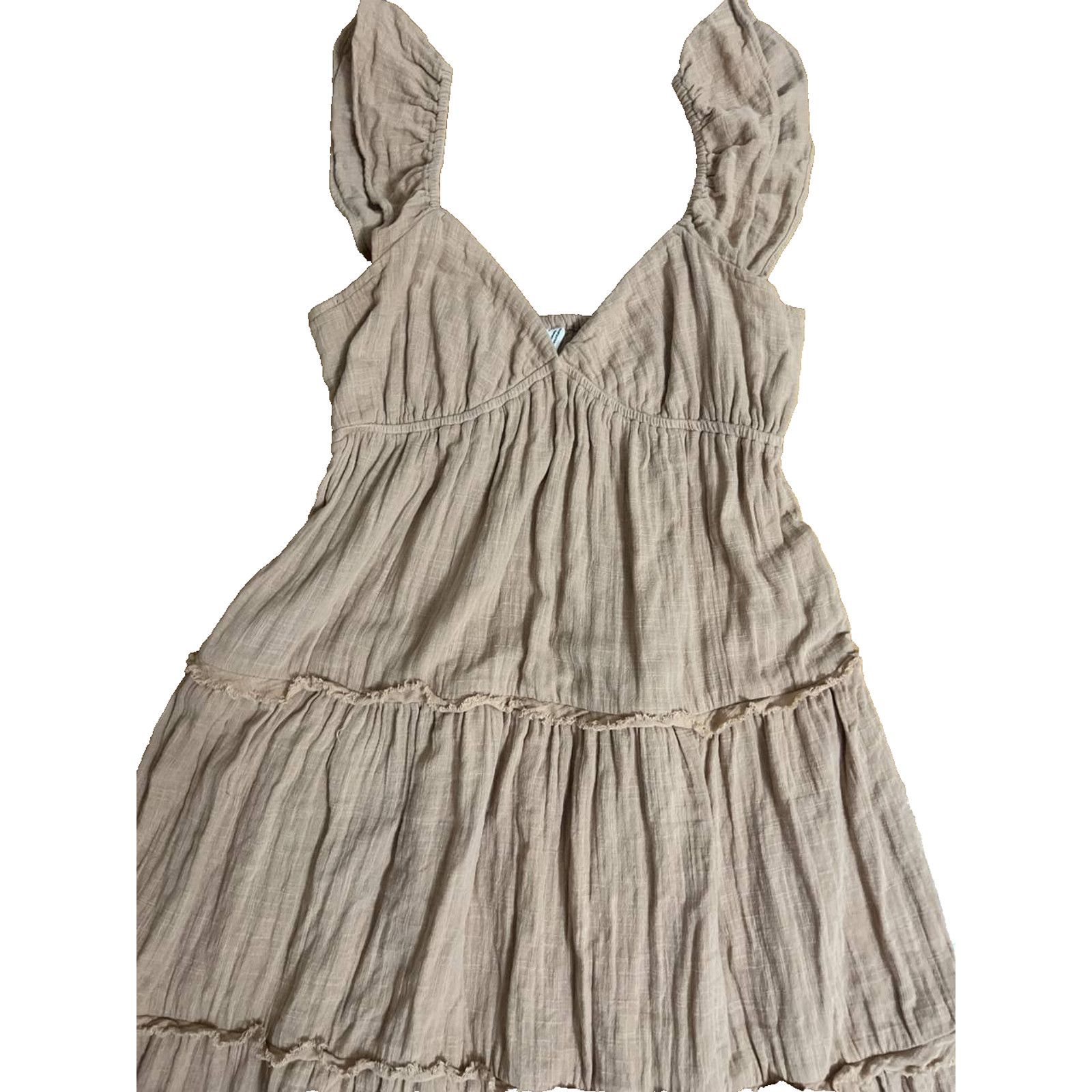 Robyn Lynch Roxy Palmy Cotton Gauze Midi Dress Taupe Medium A01896 Size M / US 6-8 / IT 42-44 - 3 Thumbnail