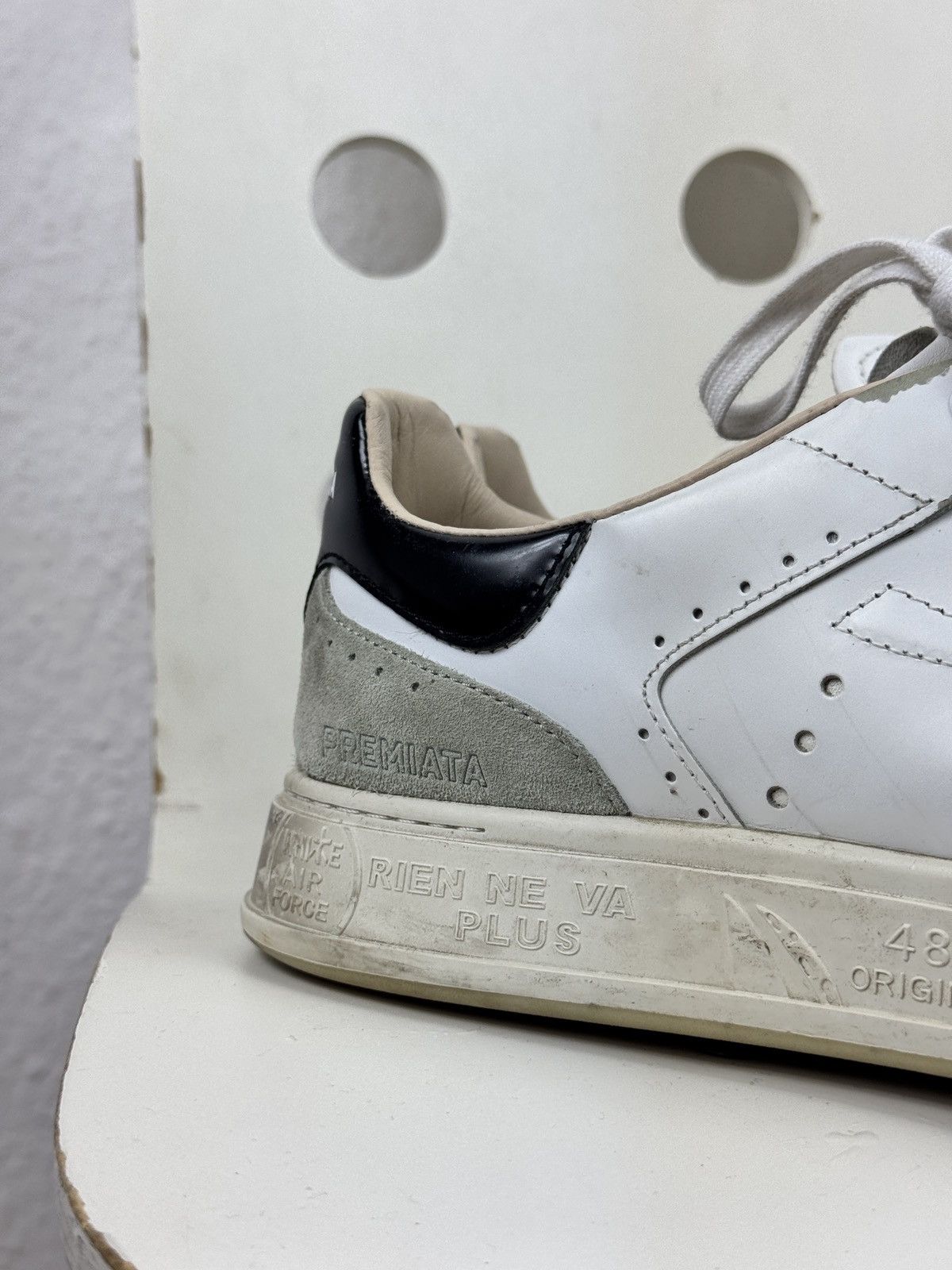 Premiata Men’s PREMIATA QUINN VAR.5254 White Leather Sneakers Size 43 Size US 9 / EU 42 - 4 Thumbnail