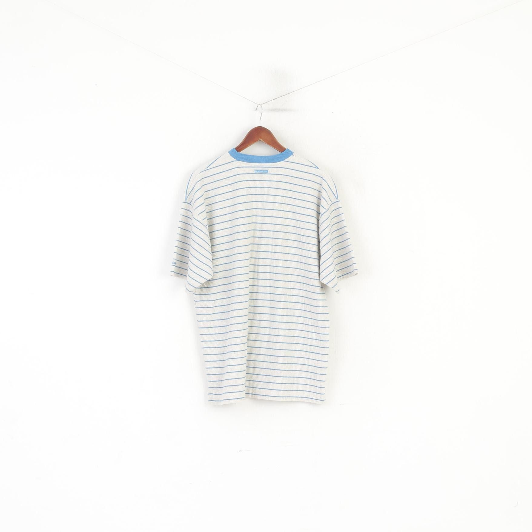 Reebok Reebok Men M Shirt Beige Blue Striped Vintage 2617 Size US M / EU 48-50 / 2 - 7 Thumbnail