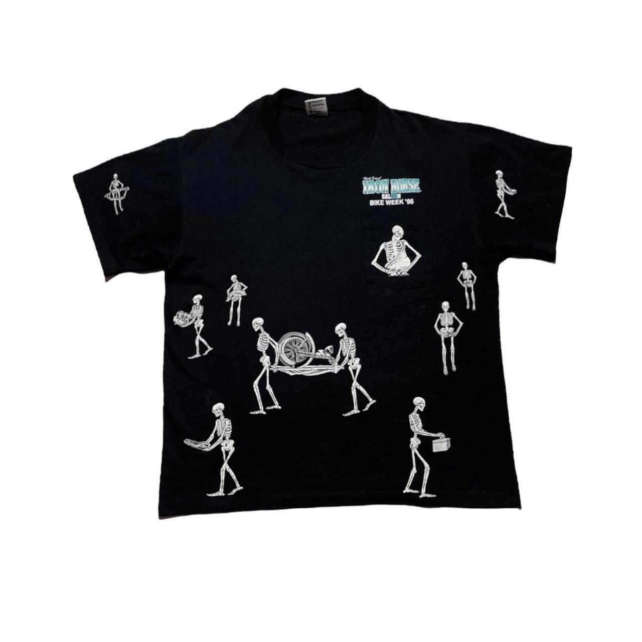 Anvil × Harley Davidson × Vintage Vintage Iron Horse Saloon Skeletons Motorcycle 1996 T-Shirt Size US L / EU 52-54 / 3 - 2 Thumbnail