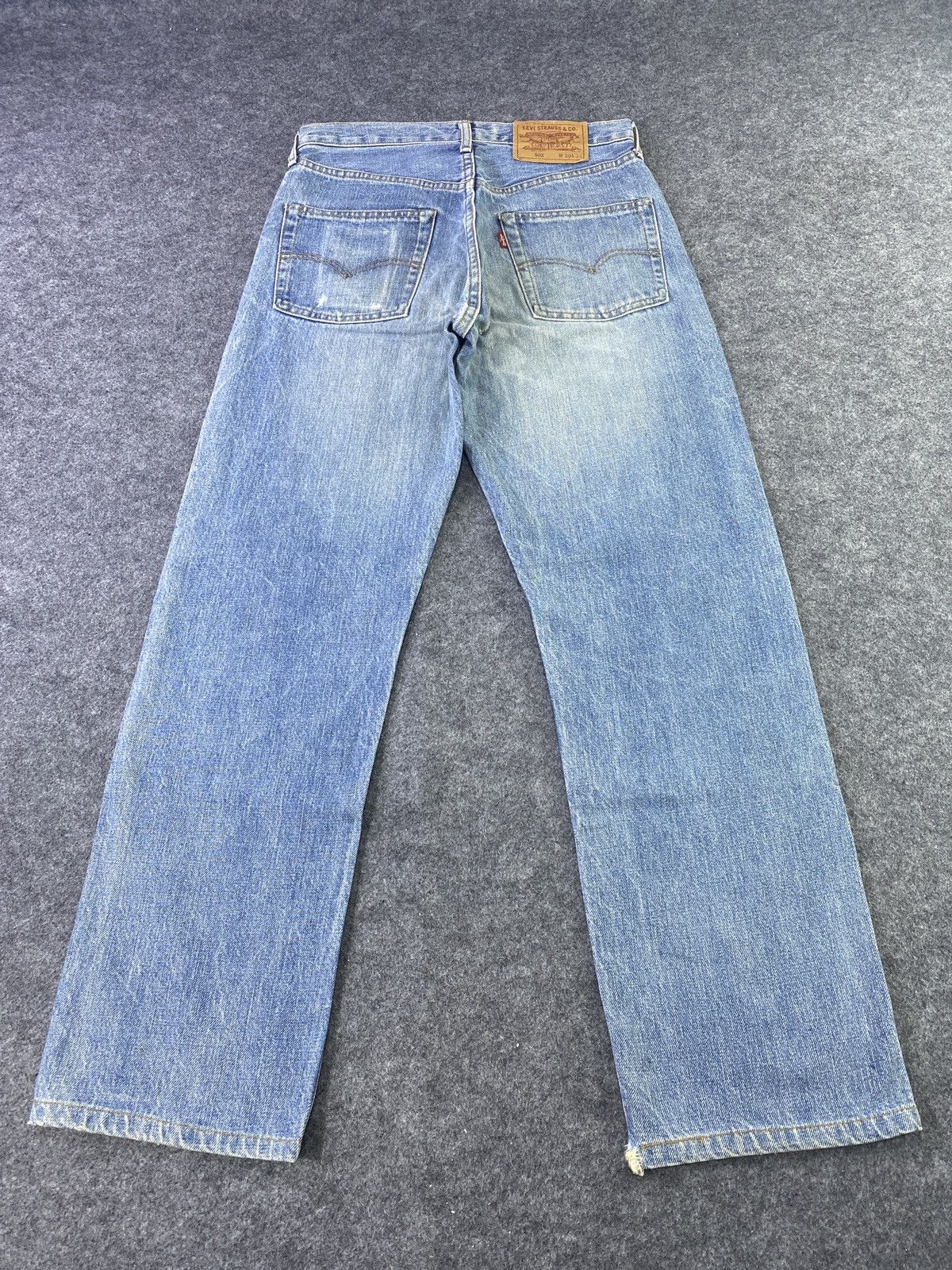 Jean × Levi's × Vintage Vintage Levis 502 Redline Jeans Distress Blue Wash - J915 Size US 29 - 4 Thumbnail