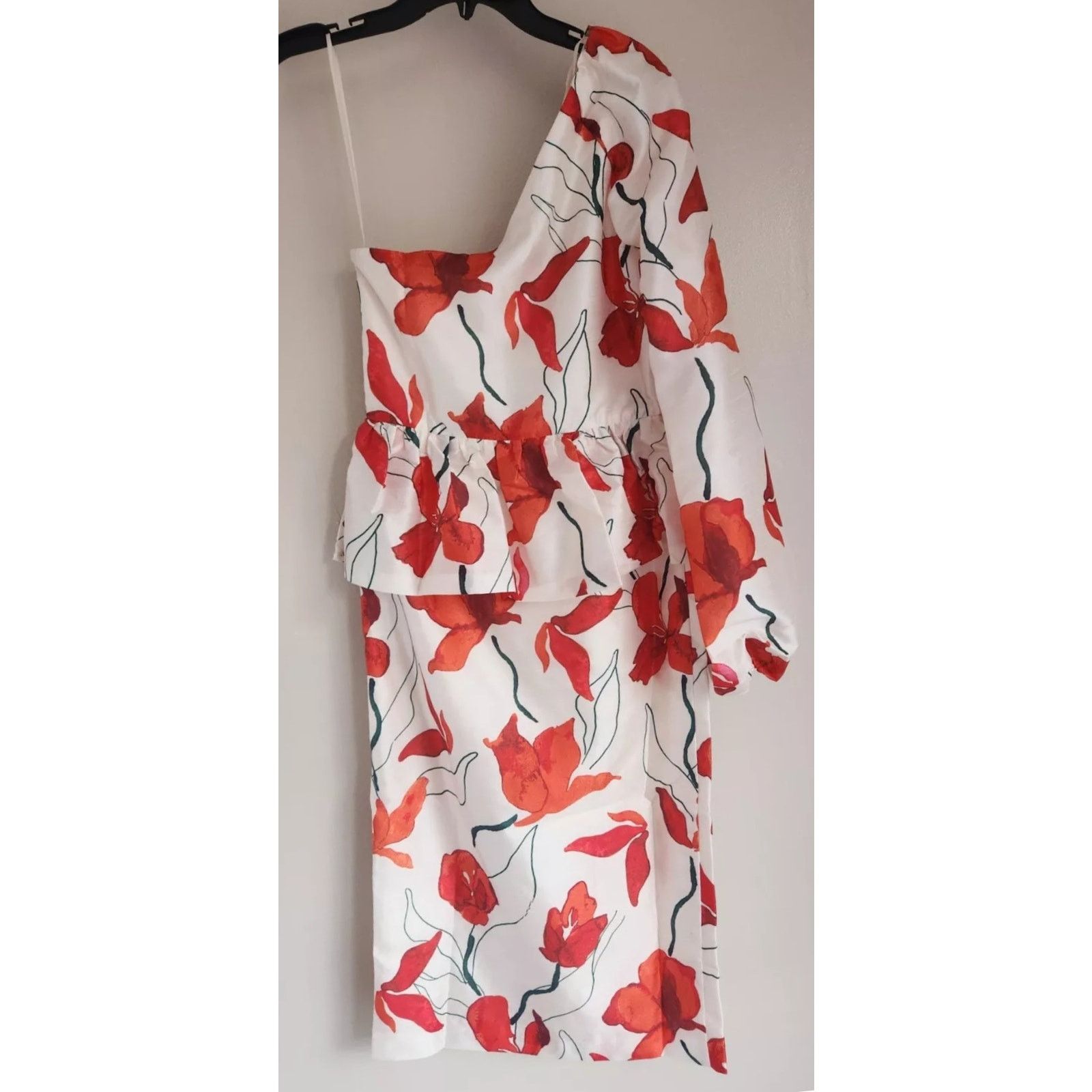 Anthropologie NWT ANTHROPOLOGIE Hutch One-Shoulder Peplum Dress $198 Sz 6 Size M / US 6-8 / IT 42-44 - 6 Thumbnail