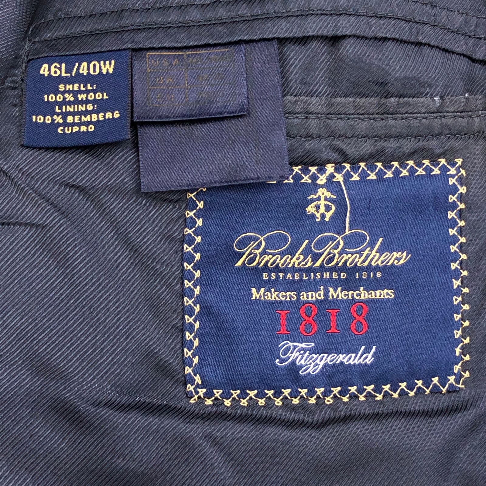 Brooks Brothers Brooks Brothers 1818 Sz 46L Suit Drop 5 Pinstripe *TINY FLAW Size 46L - 16 Thumbnail