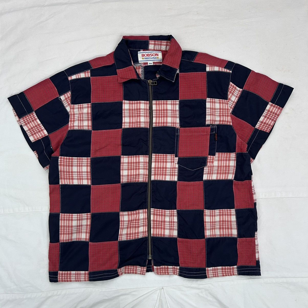 Vintage Vintage BOBSON Patch Work Full Zipper Shirt Size US L / EU 52-54 / 3 - 2 Thumbnail
