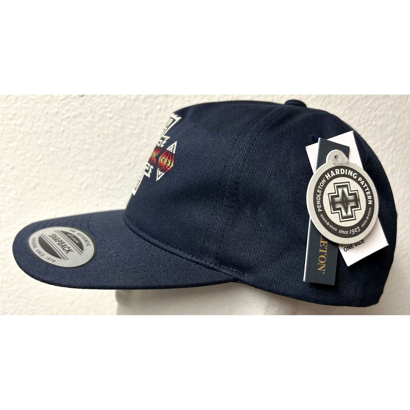 Pendleton VINTAGE Pendleton Harding Pattern Snapback Hat Embroidered Aztec Southwest Pattern Size ONE SIZE - 4 Thumbnail