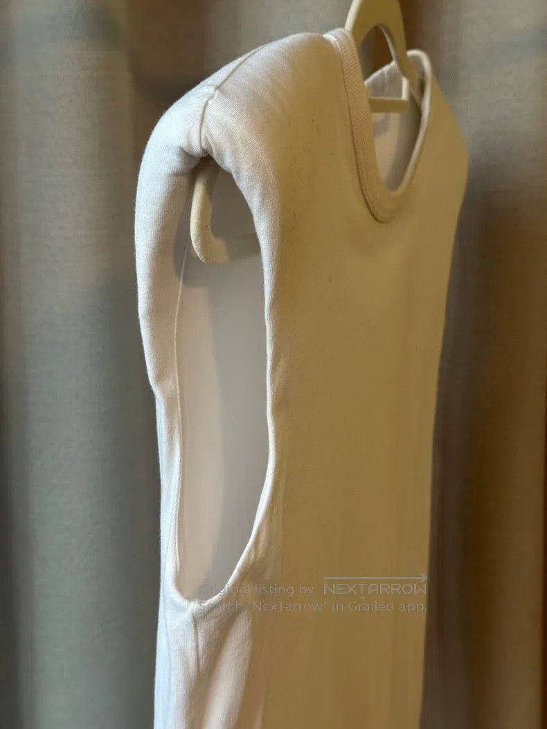 Dries Van Noten Dries Van Noten Minimalist High Shoulder Pad White Dress Size S / US 4 / IT 40 - 4 Thumbnail