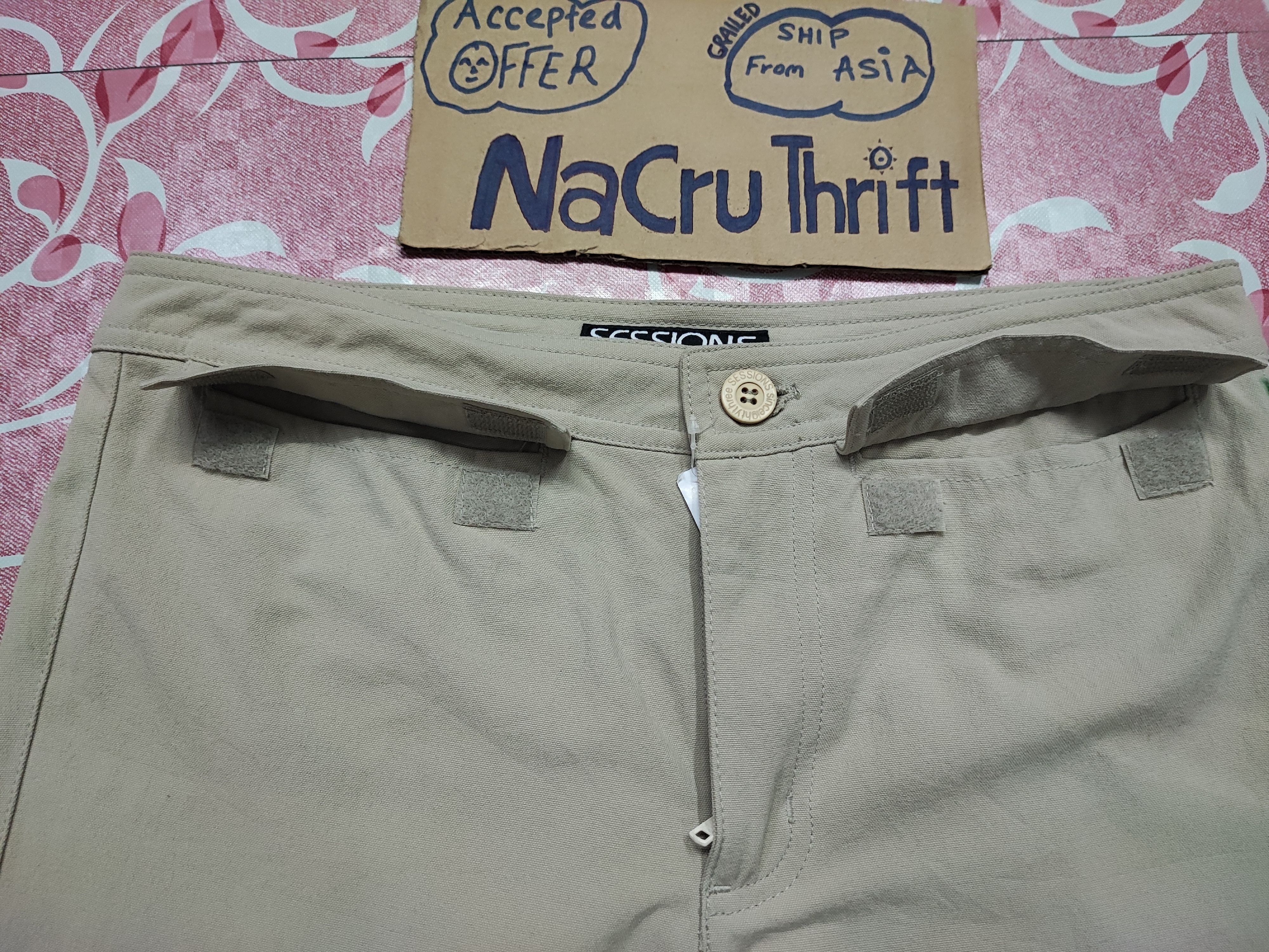 Sessions Cargo Light Pants Session Girl Brooklyn Khaki Size 31" - 11 Thumbnail