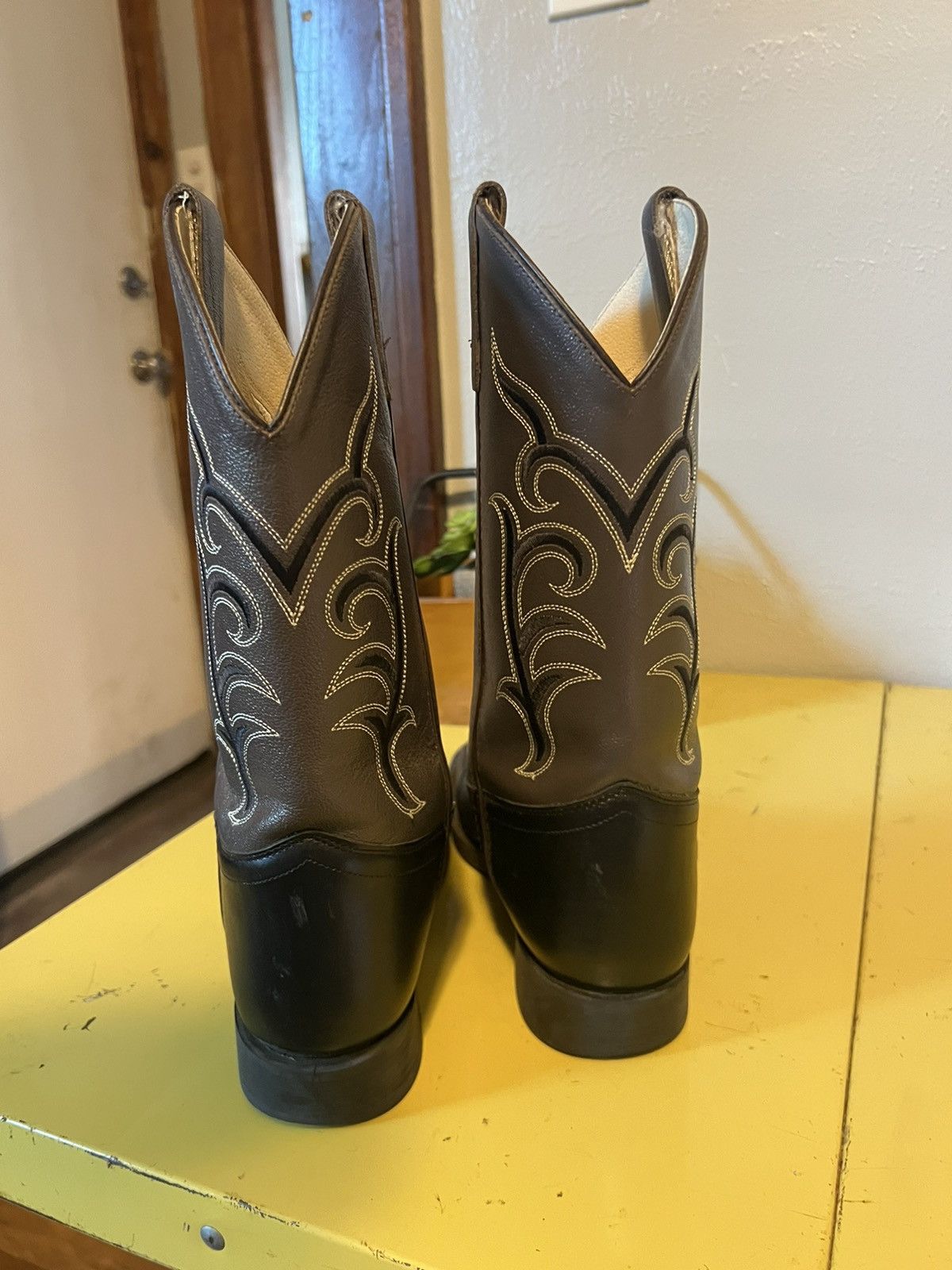 Vintage Old West Leather Cowboy Boots Sz 5 Size US 5 / IT 35 - 2 Thumbnail