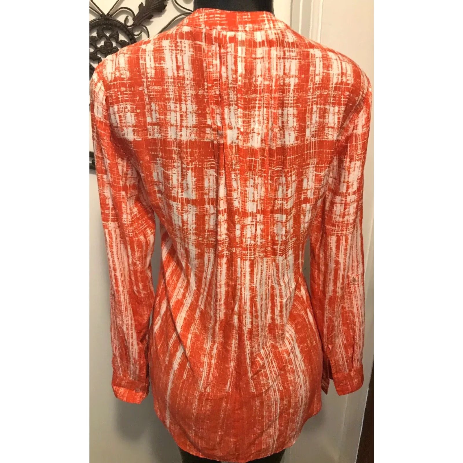 Vintage Maeve Anthropologie Red White Button Down Long Sleeve Tunic Blouse Size 4 Size M / US 6-8 / IT 42-44 - 7 Thumbnail