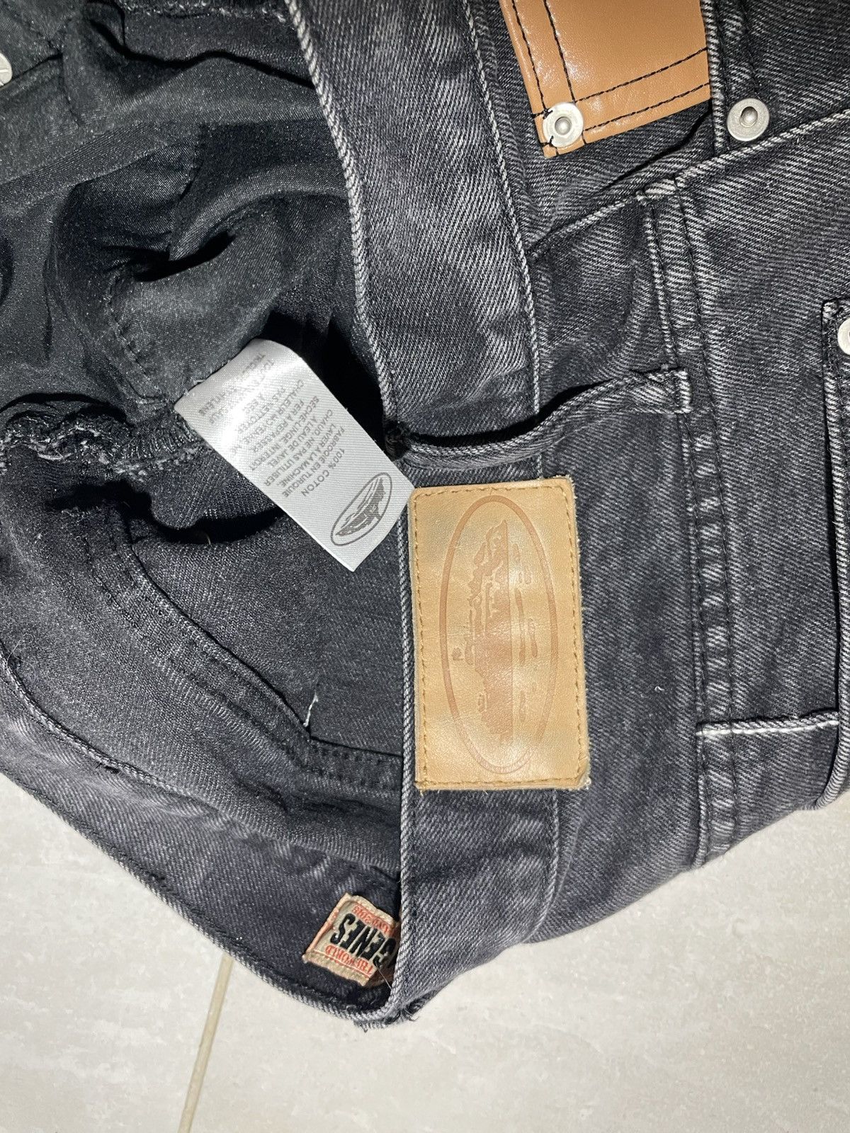 Corteiz Jean Corteiz C-Star Denim Genes Gems Black Loose Baggy Size US 31 - 5 Thumbnail