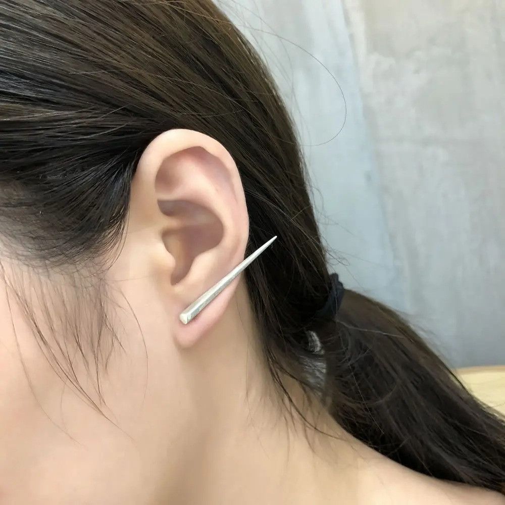 Jewelry Geometric Spikes Stud Earrings 925 Sterling Ear Studs Charms Size ONE SIZE - 1 Thumbnail