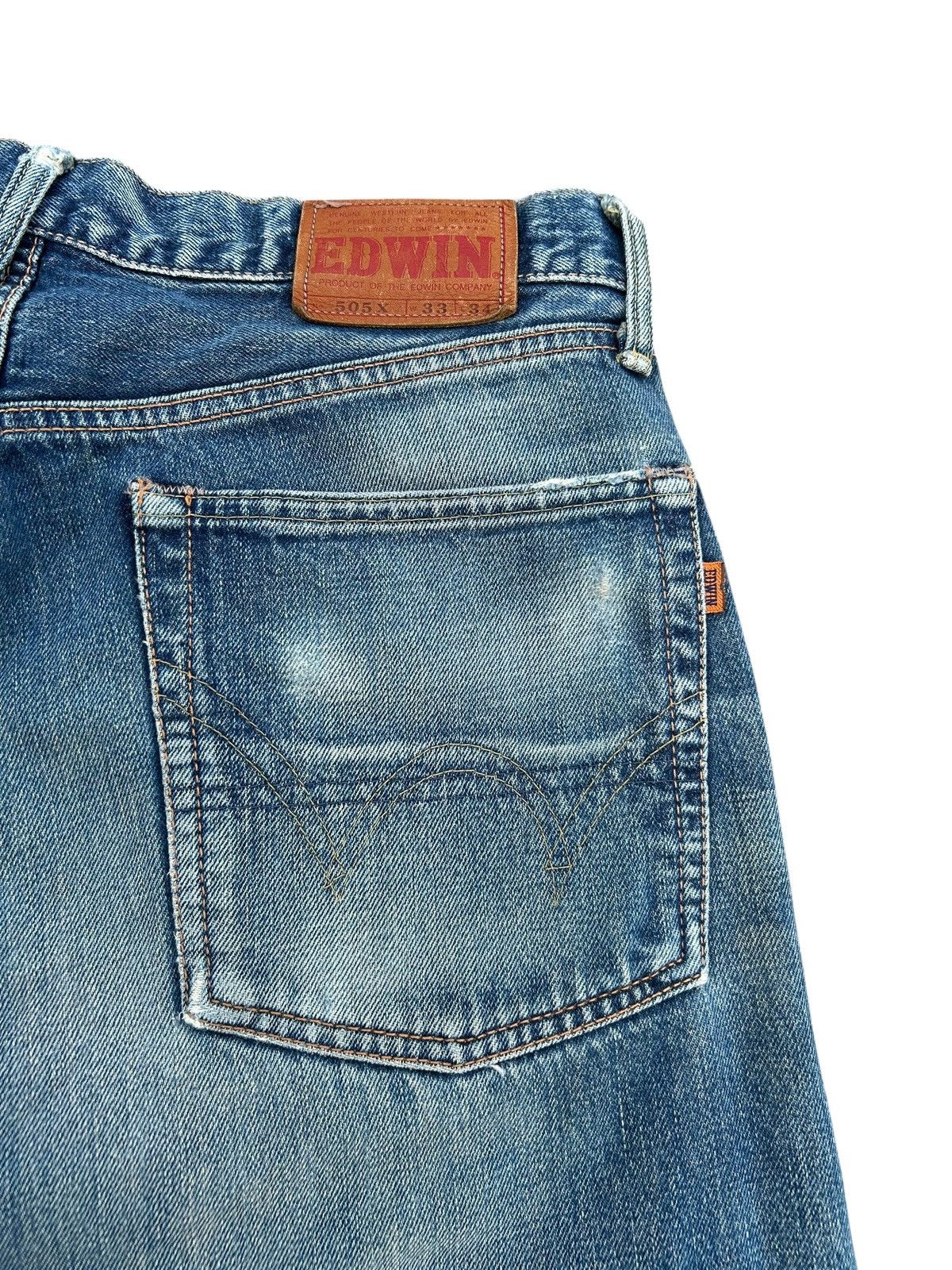 Kapital Thrashed Vintage Edwin 505x Selvedge Distressed Denim jeans Size US 33 - 11 Thumbnail