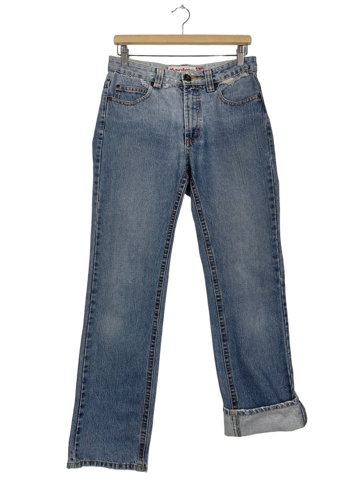 Japanese Brand Meterbonwe Faded Blue Zipper Fly Jeans Size US 30 / EU 46 - 9 Thumbnail
