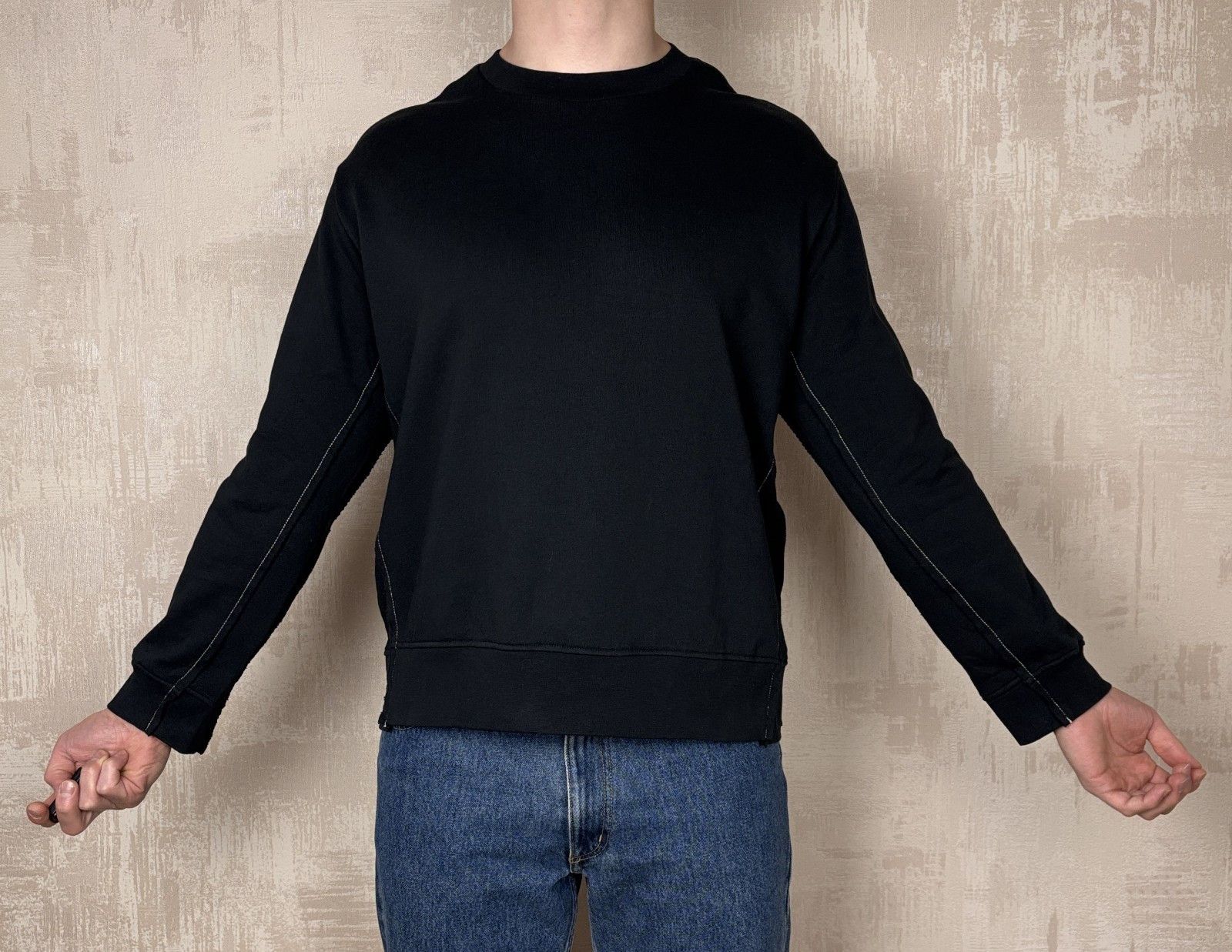 Other Nine Way Homme Crew Neck Sweatshirt Raw Edge Size US L / EU 52-54 / 3 - 3 Thumbnail