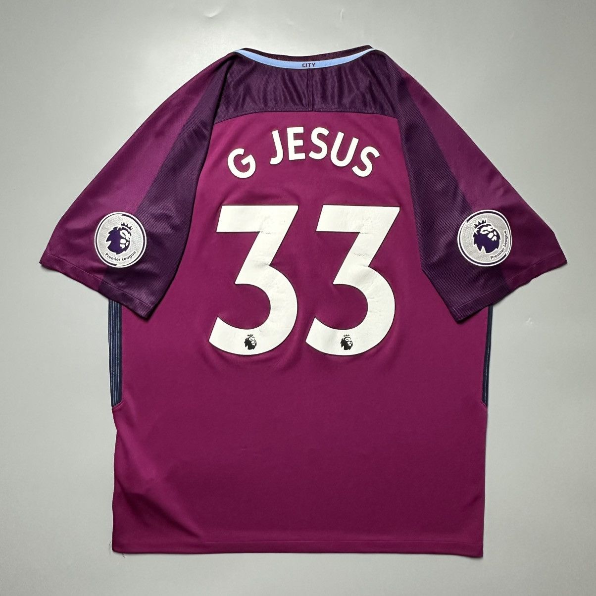 Nike MAN CITY NIKE 2017/2018 FOOTBALL AWAY JERSEY #33 JESUS Size US XL / EU 56 / 4 - 1 Thumbnail