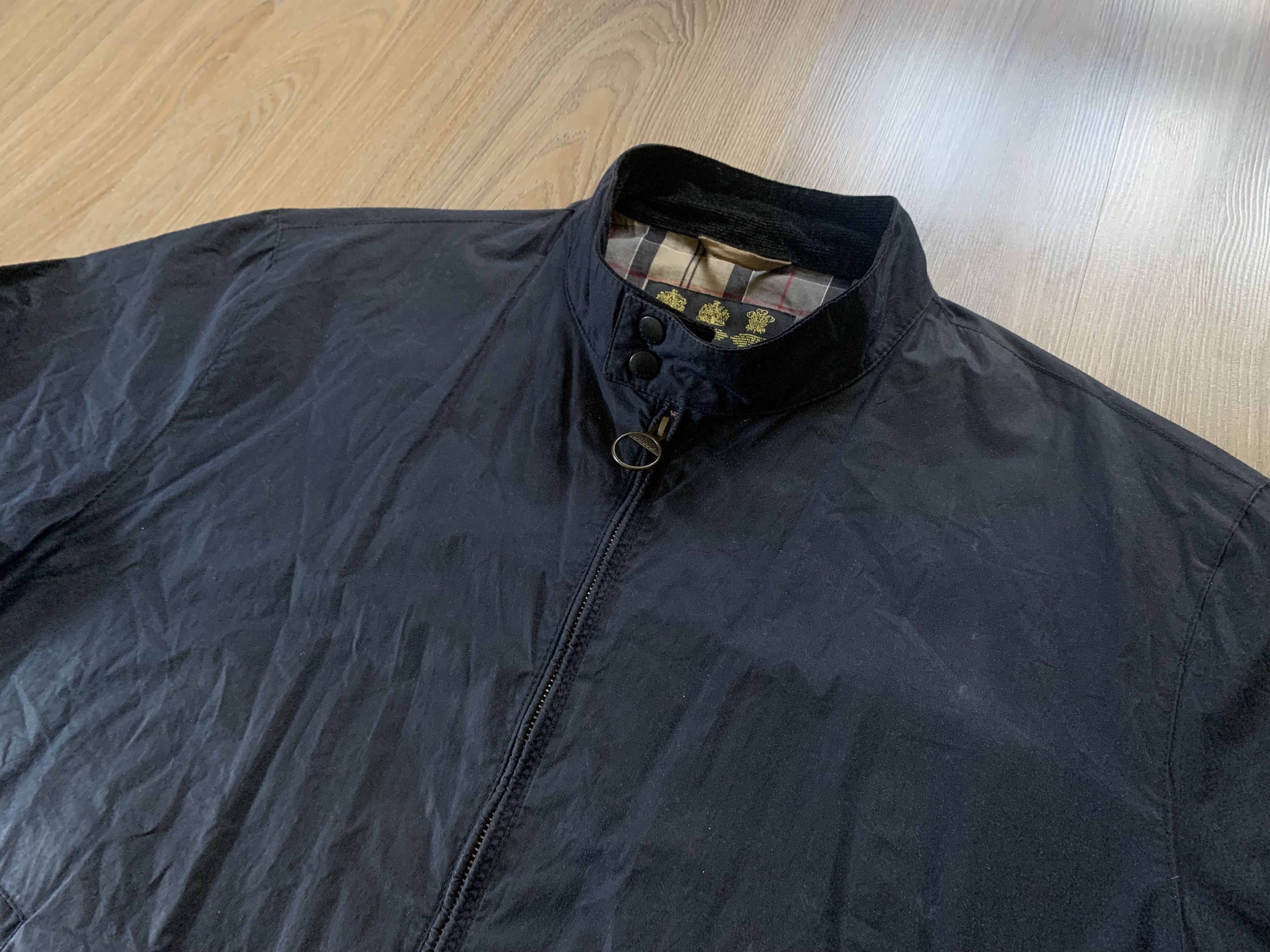 Barbour × Vintage Vintage Barbour Waxed Bomber Jacket Lightweight Royston Size US XXL / EU 58 / 5 - 3 Thumbnail
