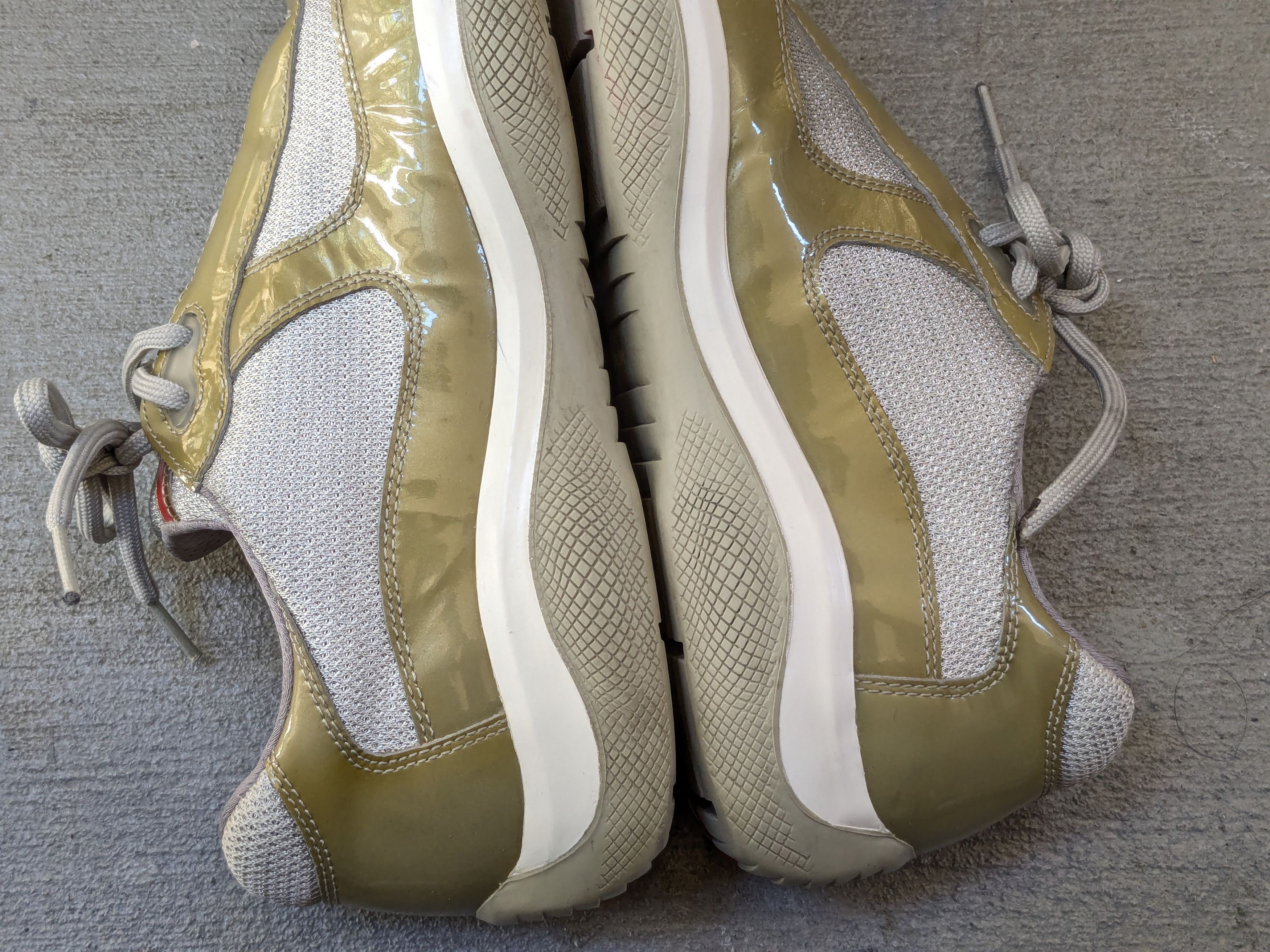 Prada Prada America's Cup Olive Green 11 Patent Leather Silver Low Size US 11 / EU 44 - 12 Thumbnail