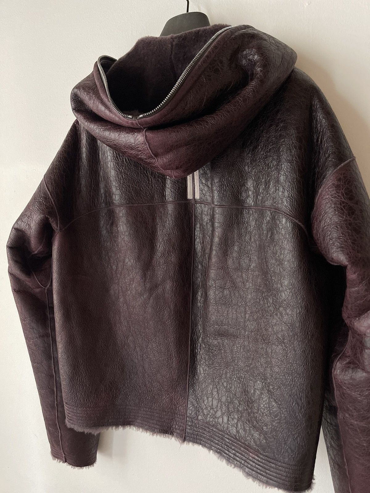 Rick Owens FW23 Luxor Reversible Shearling Sealed Jacket Amethyst Size US M / EU 48-50 / 2 - 12 Thumbnail