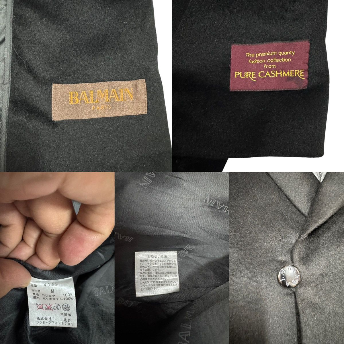 Balmain × Vintage Vtg🔥Balmain Paris Pure Cashmere Buttoned Longjacket Kimono Size US M / EU 48-50 / 2 - 20 Thumbnail