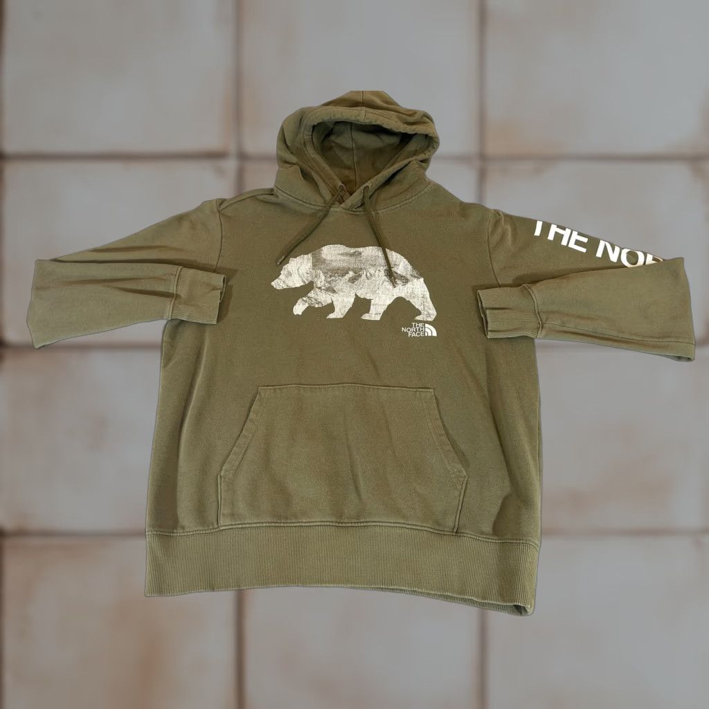 The North Face The North Face Hoodie Mens M Green Bear Graphic Pullover Fleece Sweatshirt Size US M / EU 48-50 / 2 - 1 Thumbnail