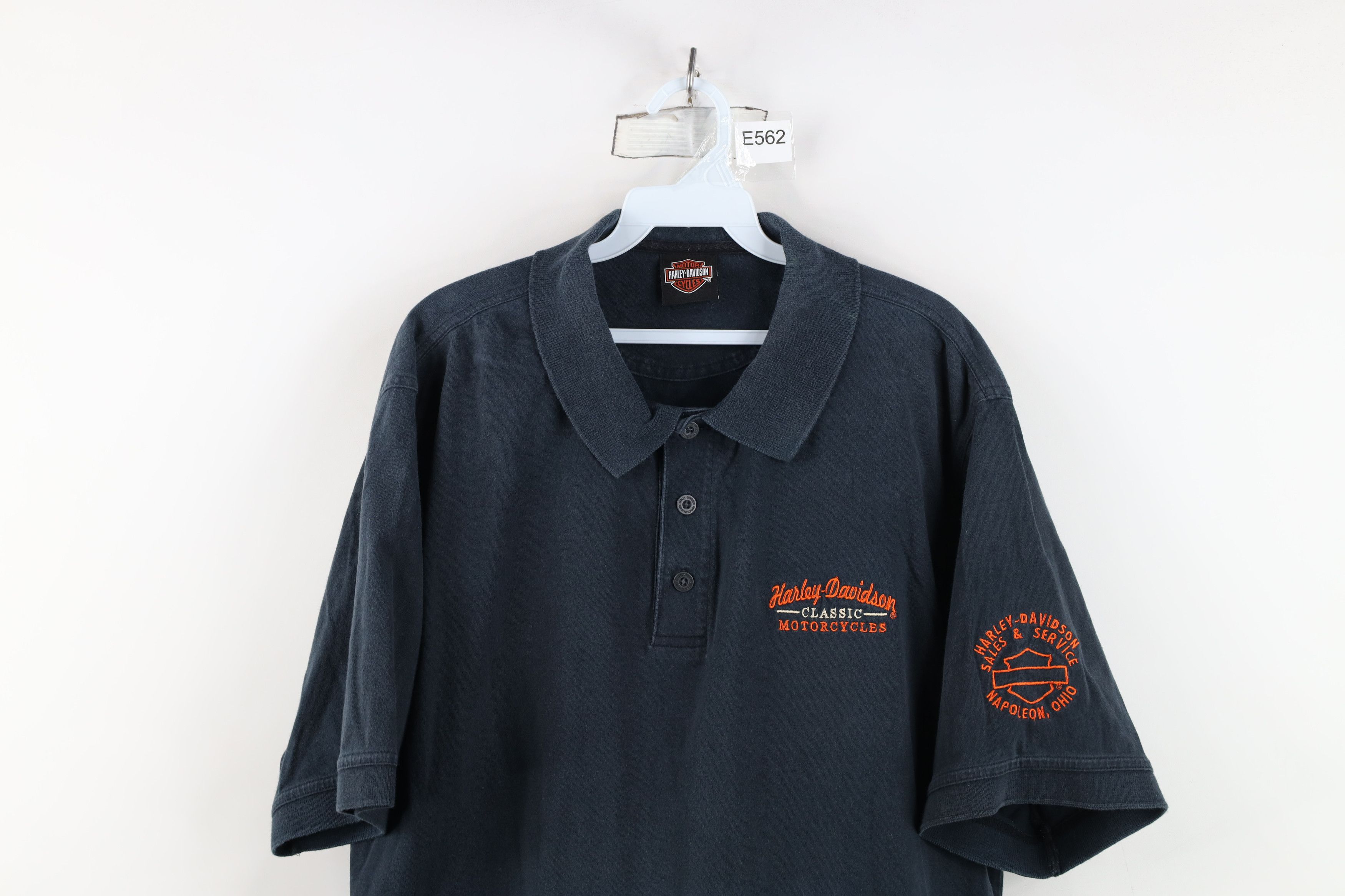 Harley Davidson Vintage Harley Davidson Spell Out Heavyweight Polo Shirt Size US XL / EU 56 / 4 - 2 Thumbnail