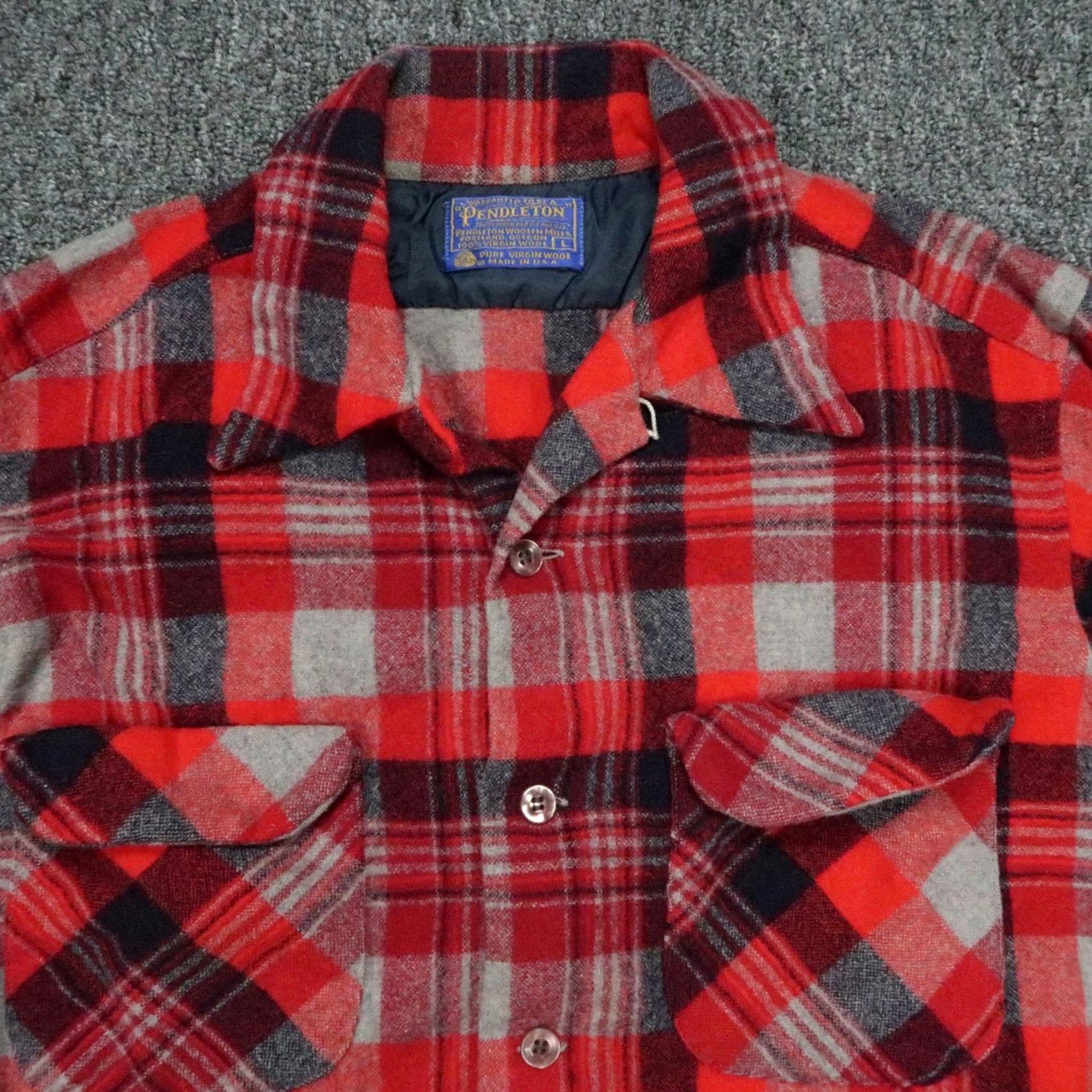 Pendleton VINTAGE Pendleton Shirt Mens Medium Red Plaid Flannel Long Sleeve Wool USA Size US M / EU 48-50 / 2 - 2 Thumbnail