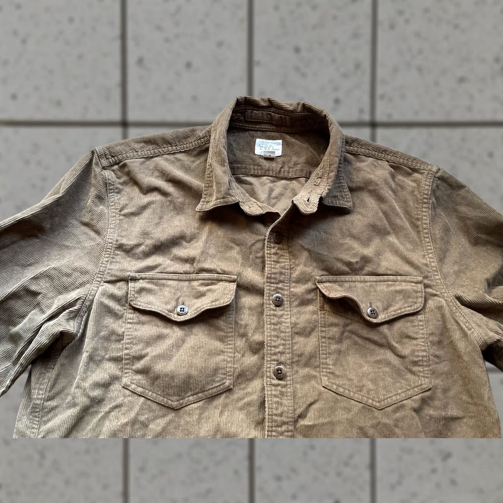 J.Crew J.CREW Shirt Mens Medium Brown Corduroy CPO Button-Up Vintage No Size US M / EU 48-50 / 2 - 1 Thumbnail