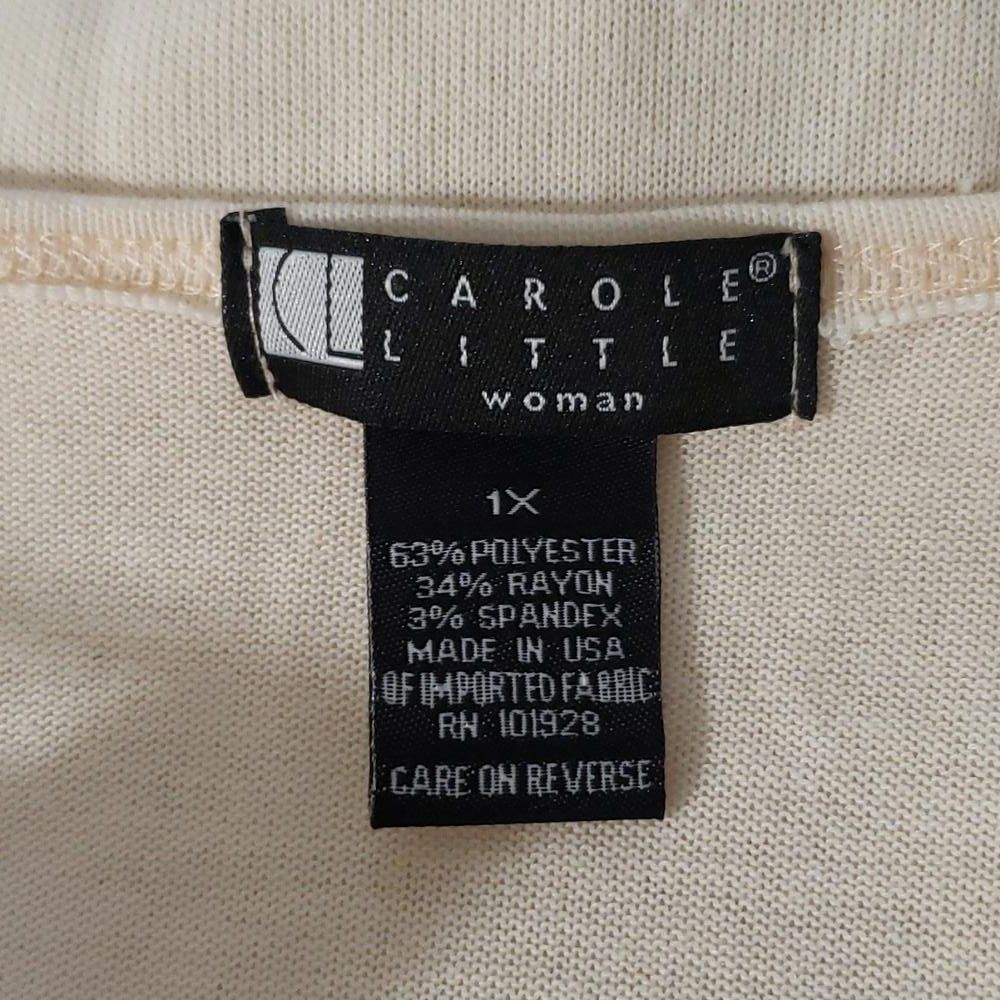 Designer CT856 Carol Little Floral Collar Peach Sweater 1X Size XL / US 12-14 / IT 48-50 - 4 Thumbnail