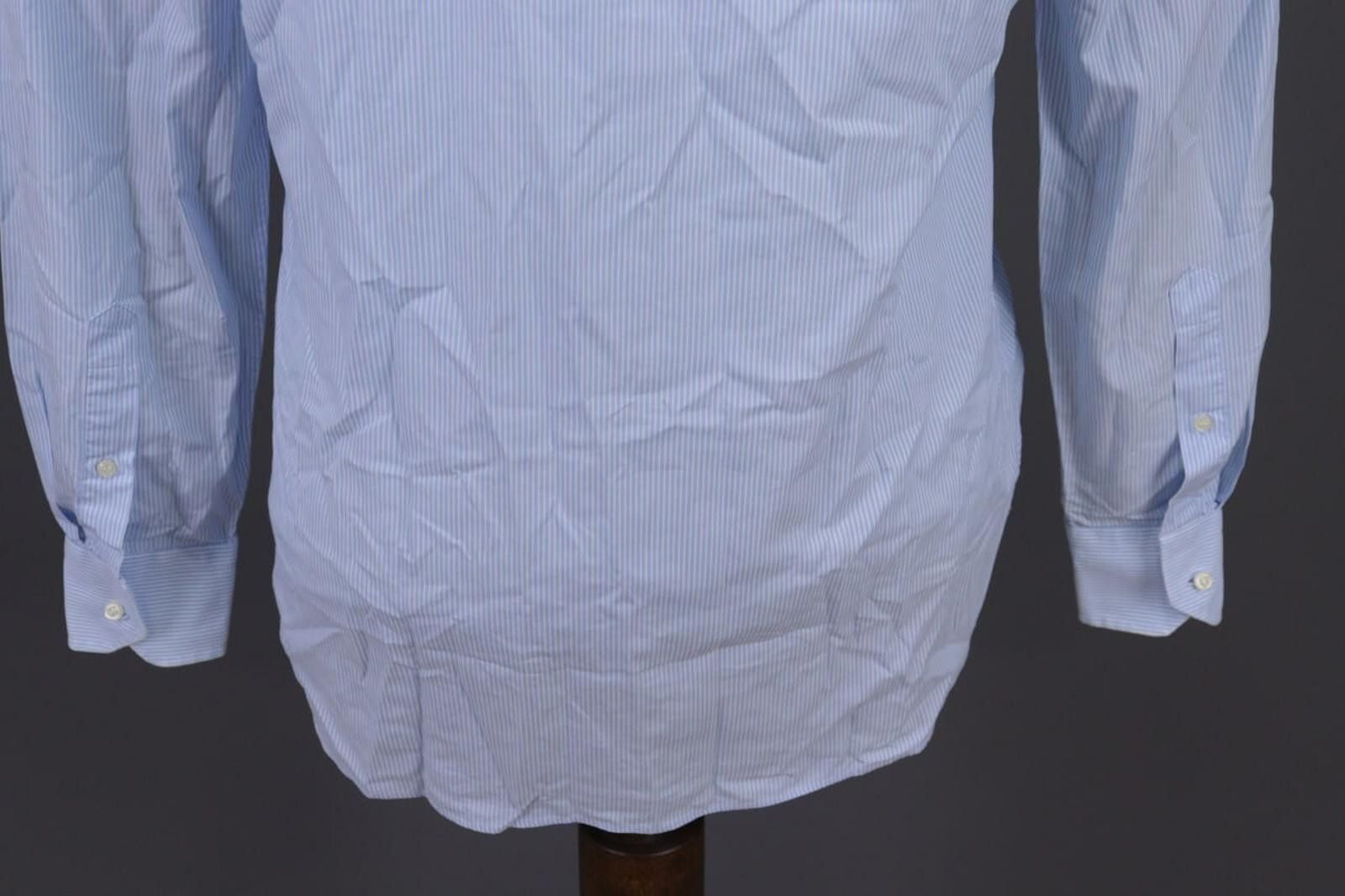 Designer Boggi Milano 2/100' Doppio Ritorto Blue Shirt Size 39 / 15 Size US M / EU 48-50 / 2 - 12 Thumbnail