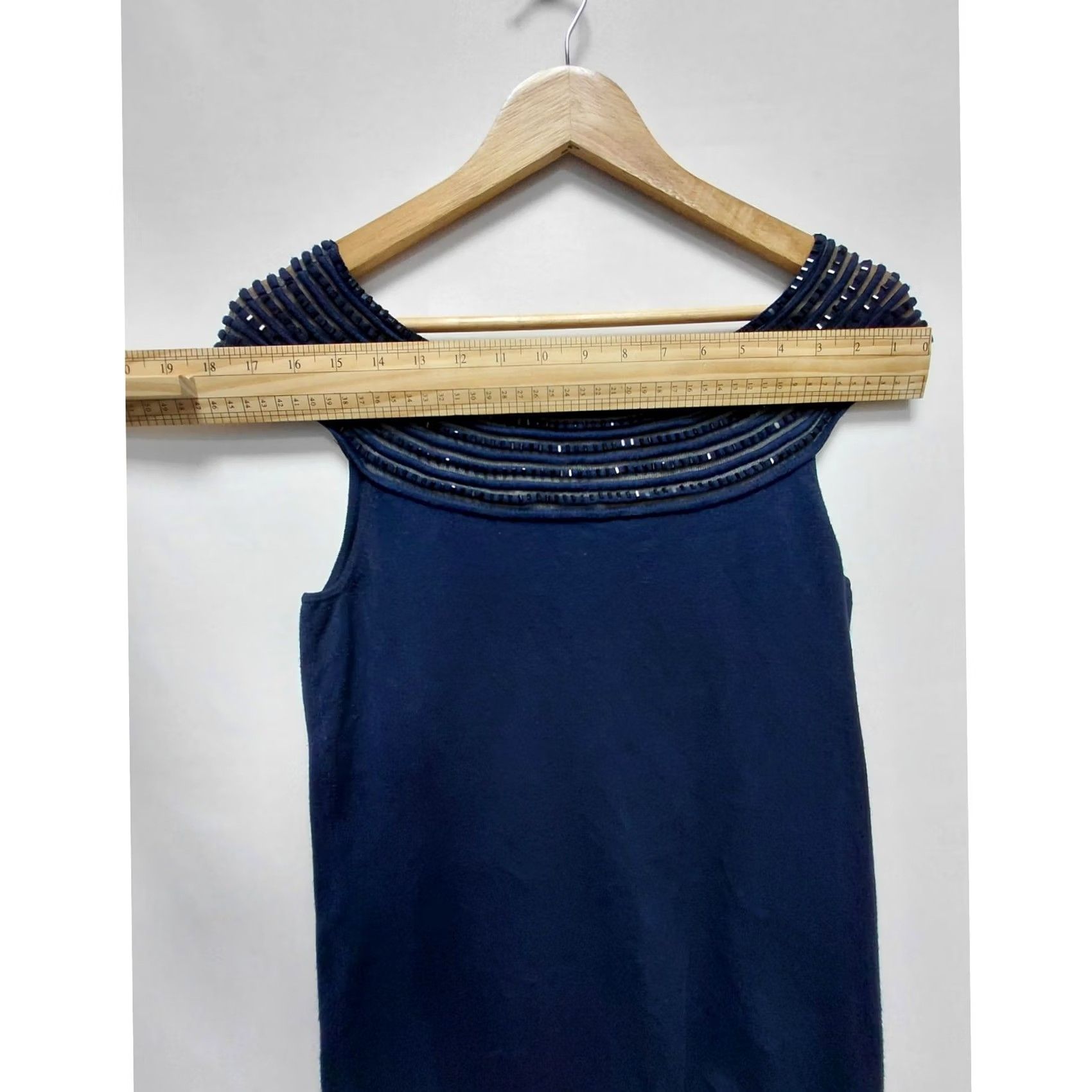 Boston Proper Boston Proper Beaded Knit Top Sleeveless Blue Solid Women Size M Size M / US 6-8 / IT 42-44 - 7 Thumbnail