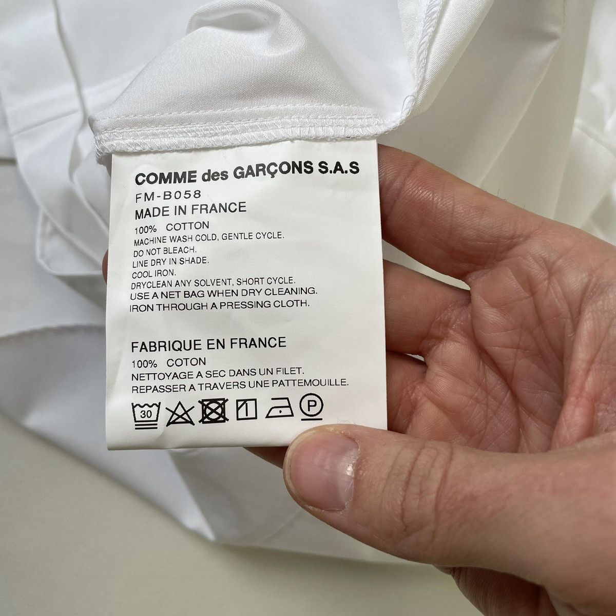 Comme des Garcons White Cotton ‘Patchwork Panelled’ Shirt Size US M / EU 48-50 / 2 - 8 Thumbnail