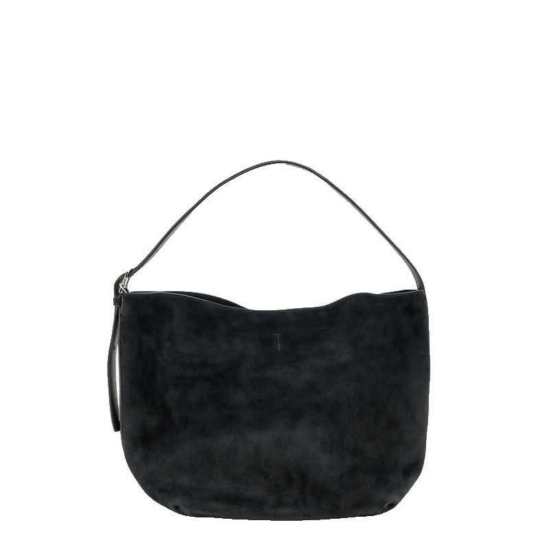 Toteme Medium Belted Black Suede Shoulder Bag New & Authenti, Women's