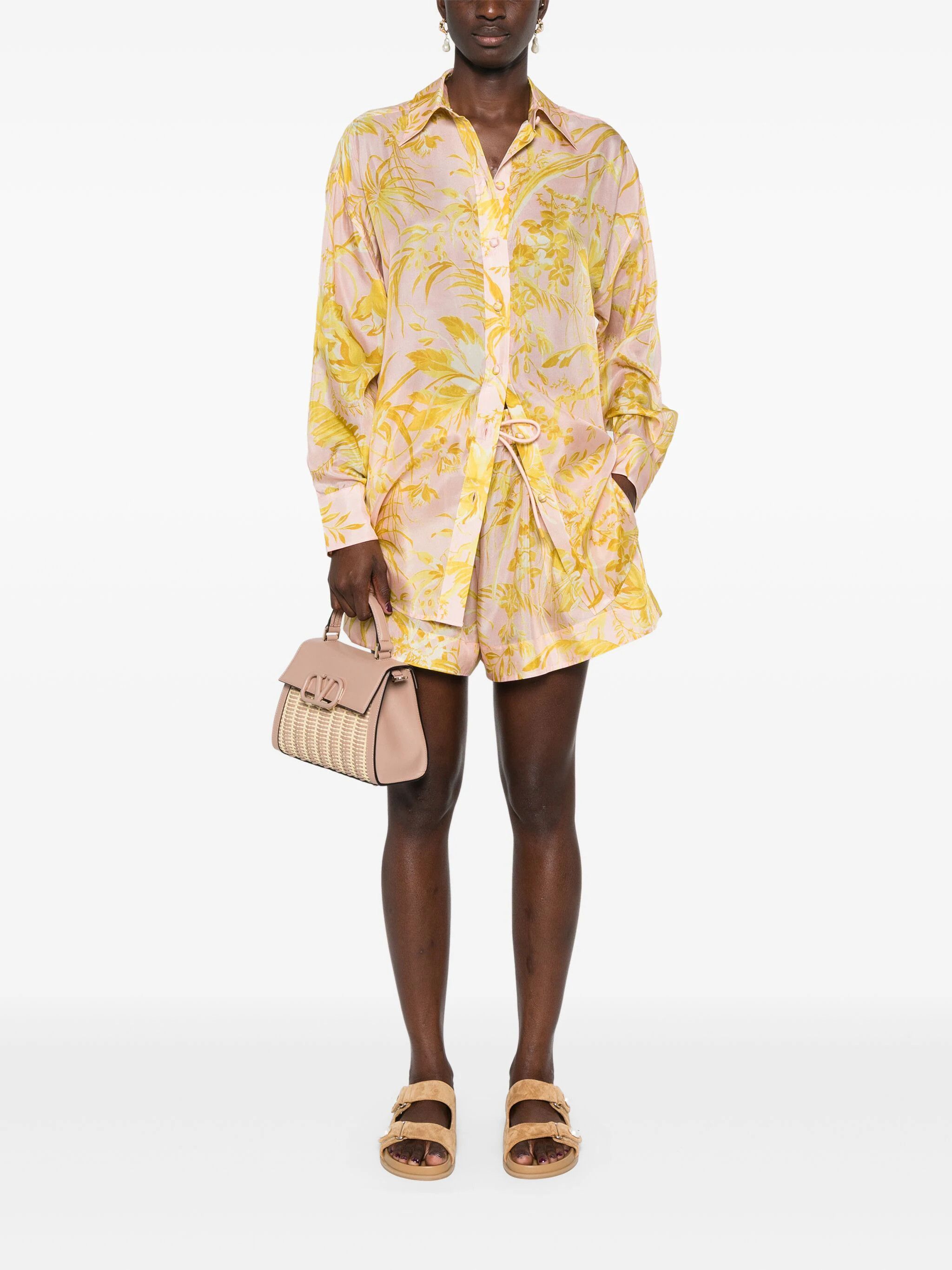 Zimmermann o1s22i1n1024 Silk Floral Print Shirt in Multicolor Size M / US 6-8 / IT 42-44 - 2 Thumbnail