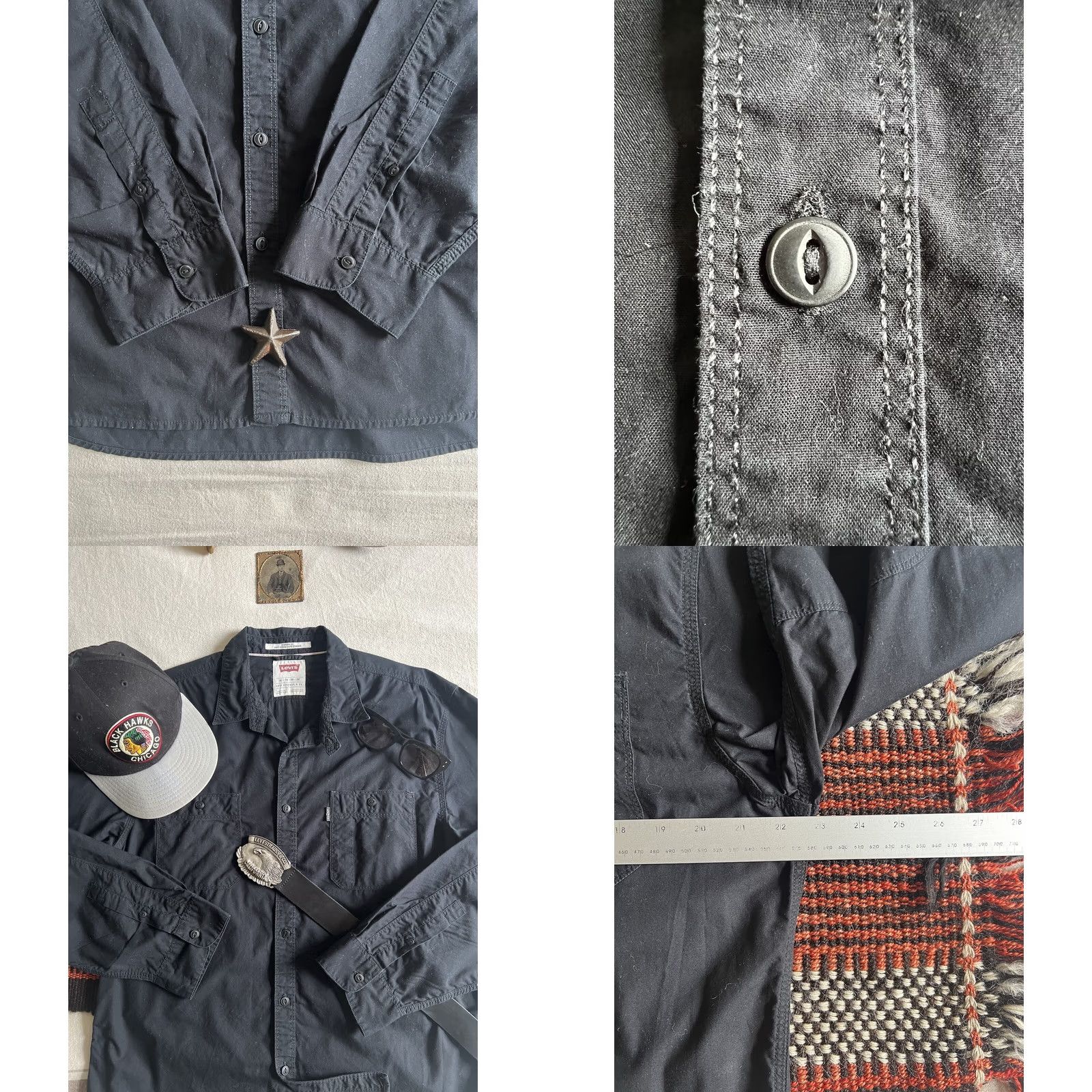 Levi's VINTAGE Levi's US Navy Deck Shirt XL Black Button-Up Mens Size US XL / EU 56 / 4 - 8 Thumbnail