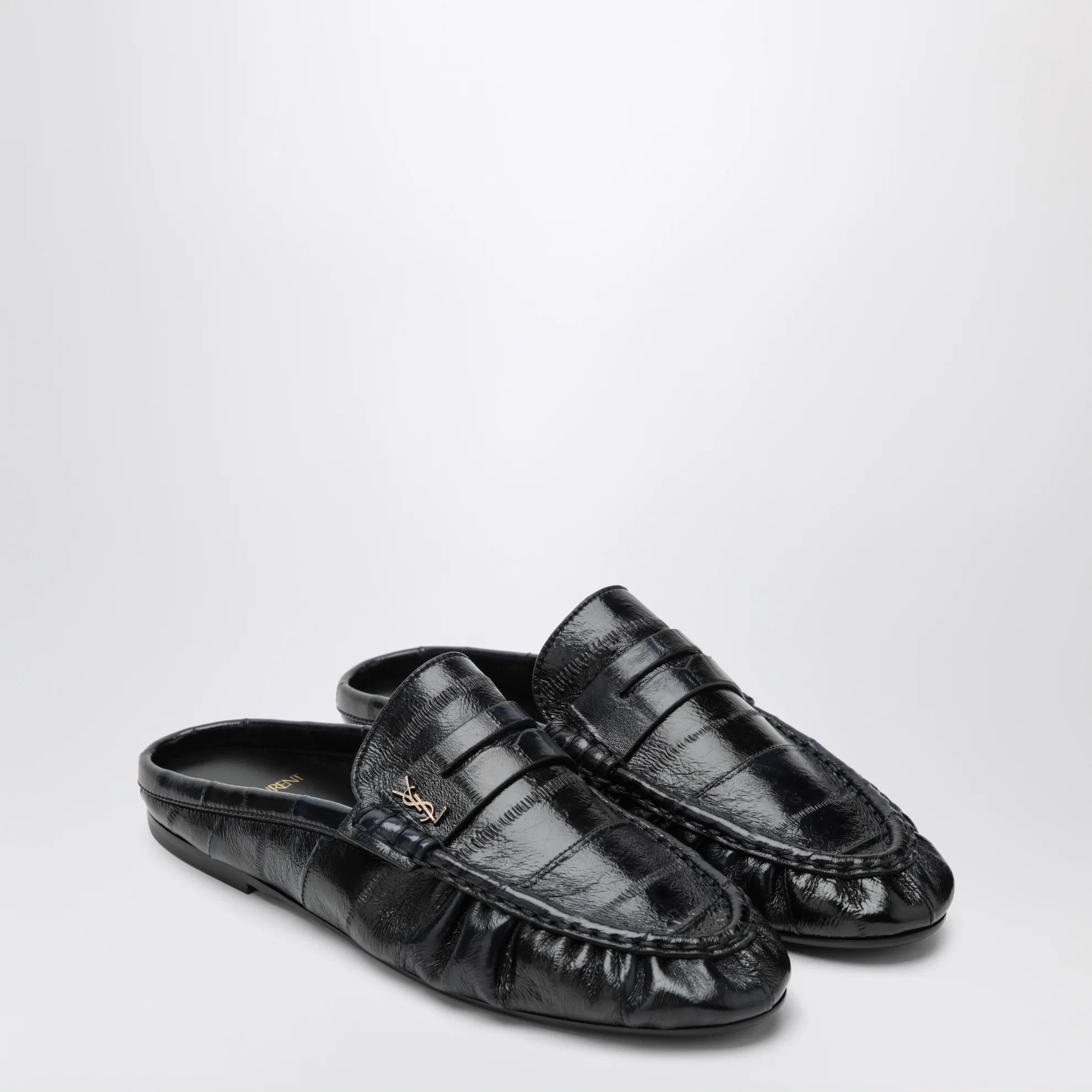 Saint Laurent Paris o1d2blof0526 Leather Loafers Mules in Black Size US 9.5 / IT 39.5 - 2 Thumbnail