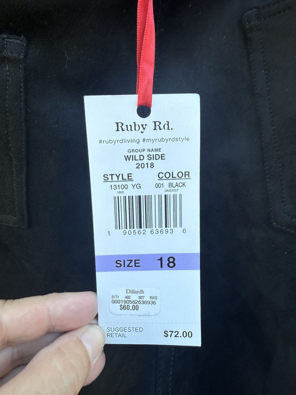 Other Ruby Rd. Wild Side Pull On Stretch Pants Plus Size 18 Black Size 40" / US 18 - 5 Thumbnail