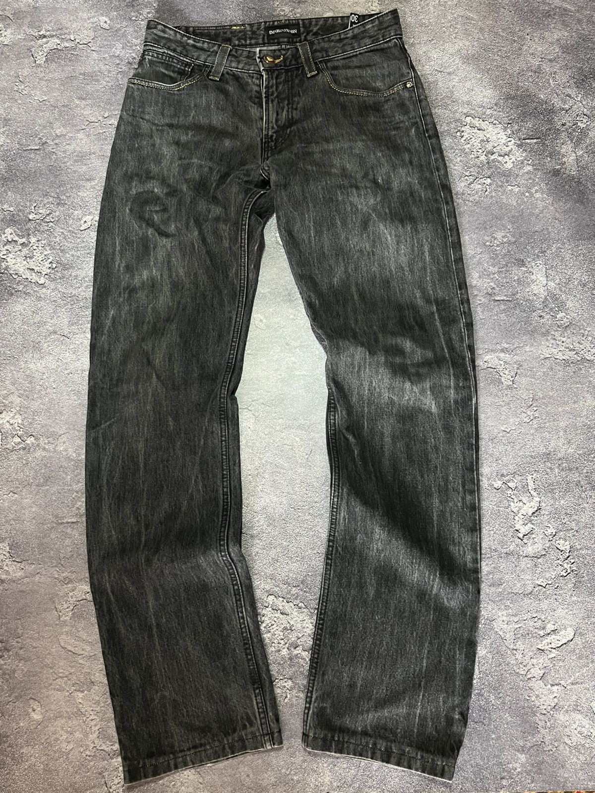 Emporio Armani Emporio Armani Selvedge Denim Pants Vintage Washed Black Size US 30 / EU 46 - 6 Thumbnail