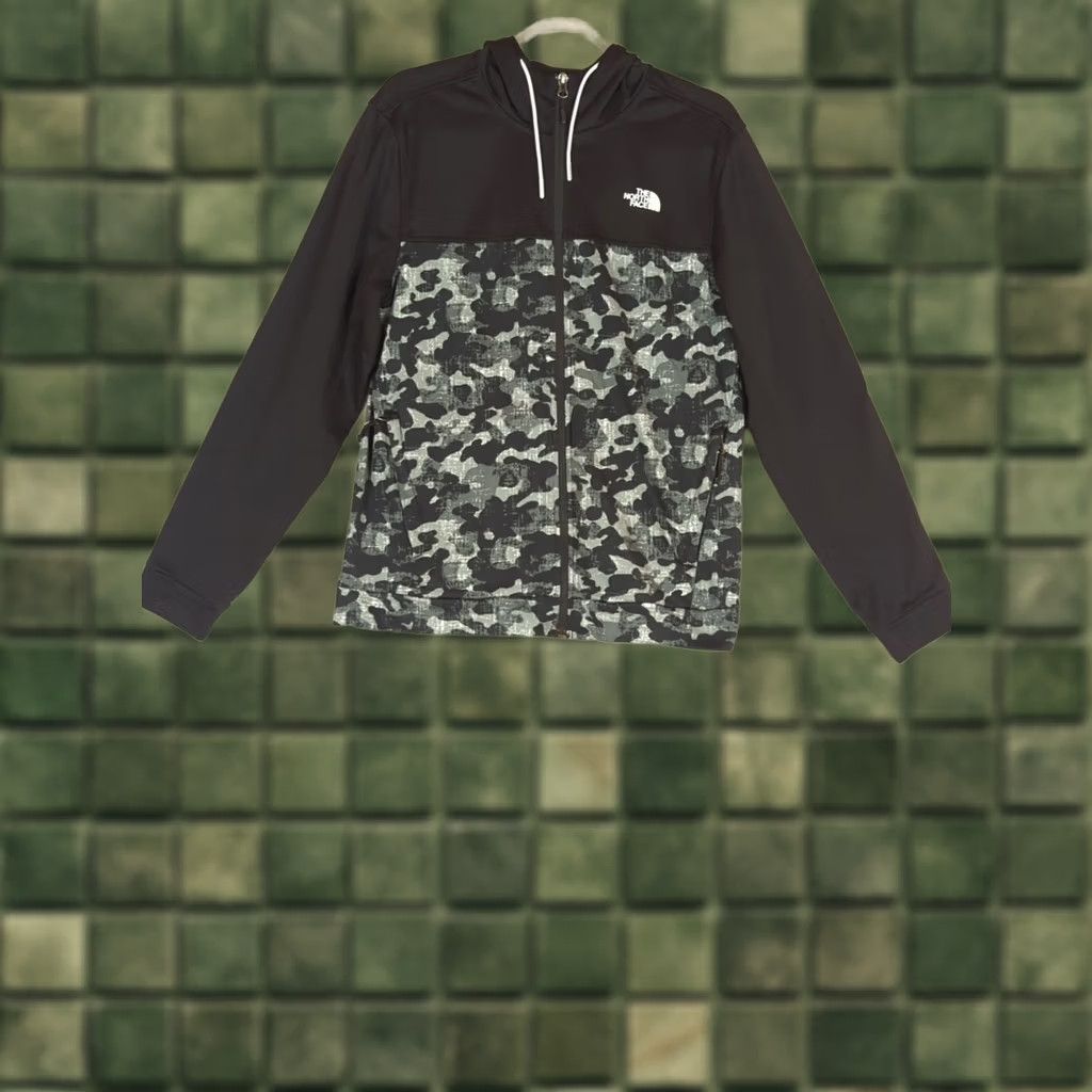 The North Face The North Face Hoodie Fleece Full Zip Men’s Medium Black Camouflage Pockets Hood Drawstring Outdoor Hiking Jacket Size US M / EU 48-50 / 2 - 1 Thumbnail