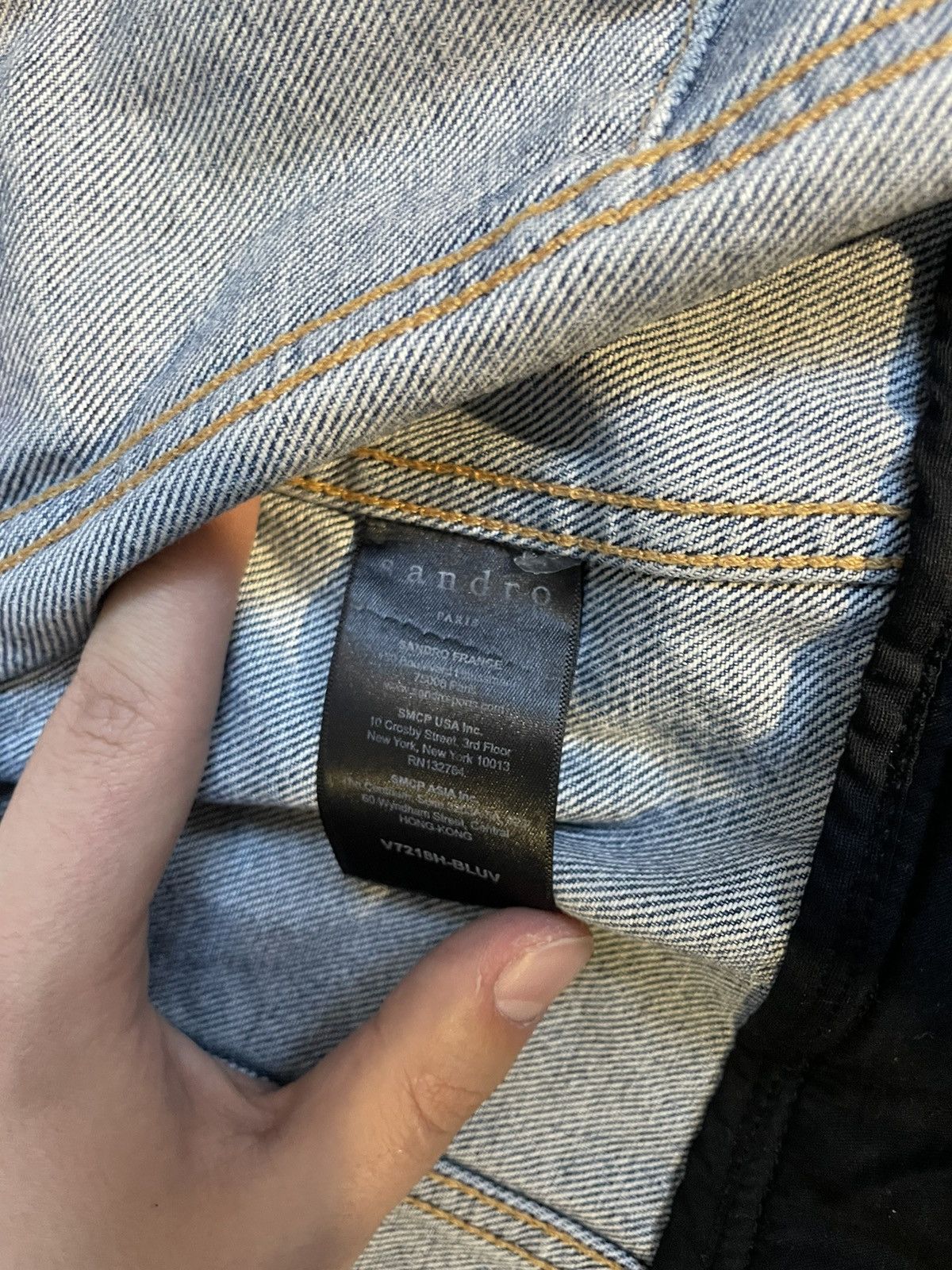 Designer × Japanese Brand × Sandro Sandro Patchwork Denim Blazer Jacket 2018 Size S / US 4 / IT 40 - 10 Thumbnail