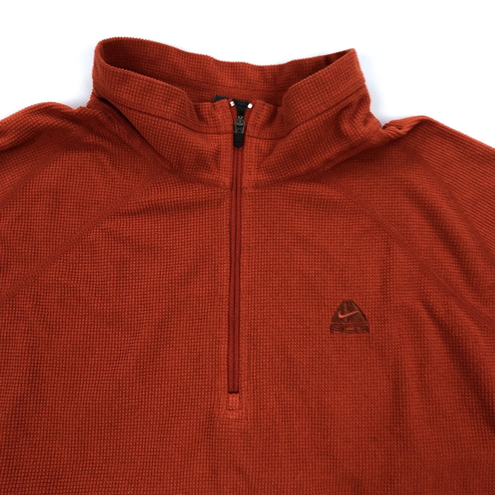 Nike ACG Nike ACG Pullover Top Mens L 1/4 Zip Fleece Grid Rust Orange Activewear Mock Neck Raglan Sleeve Size US L / EU 52-54 / 3 - 2 Thumbnail