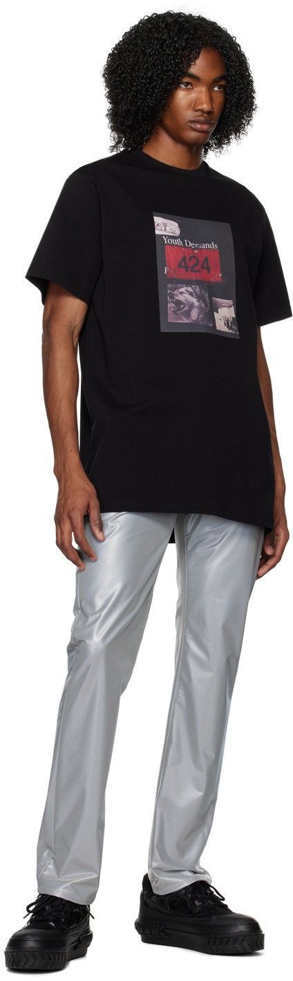 424 !DS! SS23 424 On Fairfax Reflective Grey Metallic Trousers Size US 32 / EU 48 - 4 Thumbnail