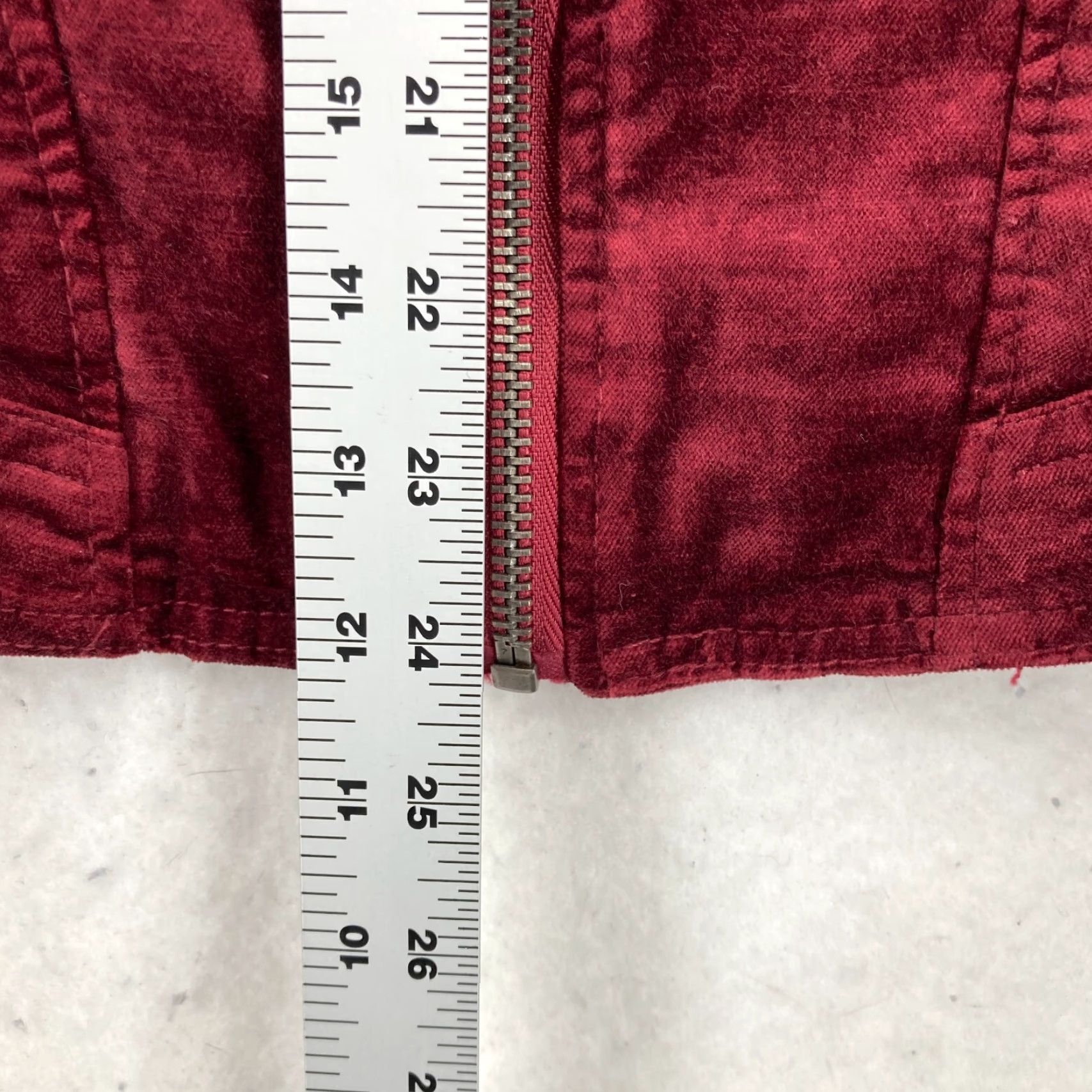 Torrid Torrid Velvet Moto Jacket Burgundy Lace-Up 2X Women Boho Romantic Velvet, Full Zip, Pockets, Fall, Spring, Winter, Plus Size" Size XXL / US 16-18 / IT 52-54 - 7 Thumbnail