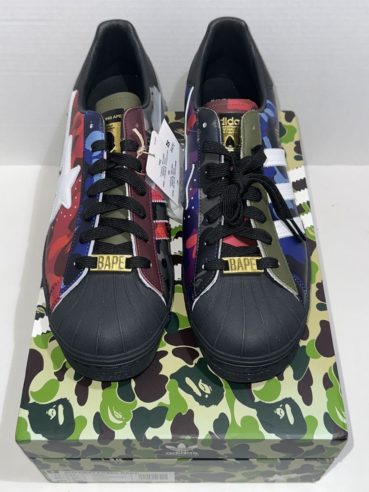 Adidas × Bape RARE! BAPE X Adidas ABC Crazy Camo Superstar 80s DS US11 Size US 11 / EU 44 - 5 Thumbnail
