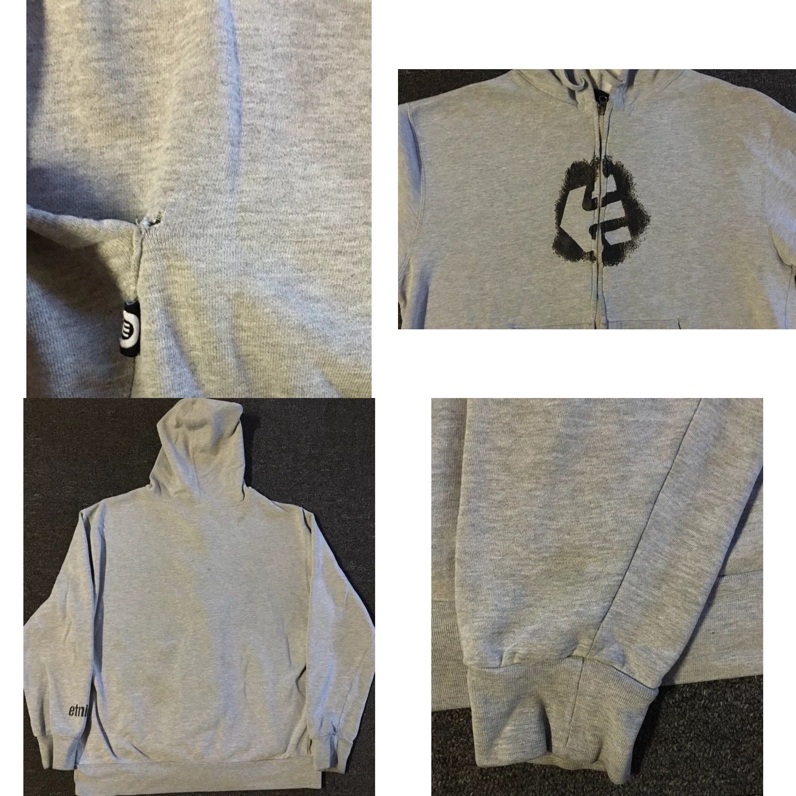 Quiksilver VINTAGE Etnies Faded Zip Hoodie M L Skate Surf Grunge Punk Adio Matix Es Dvs 90s Y2K Size US M / EU 48-50 / 2 - 8 Thumbnail