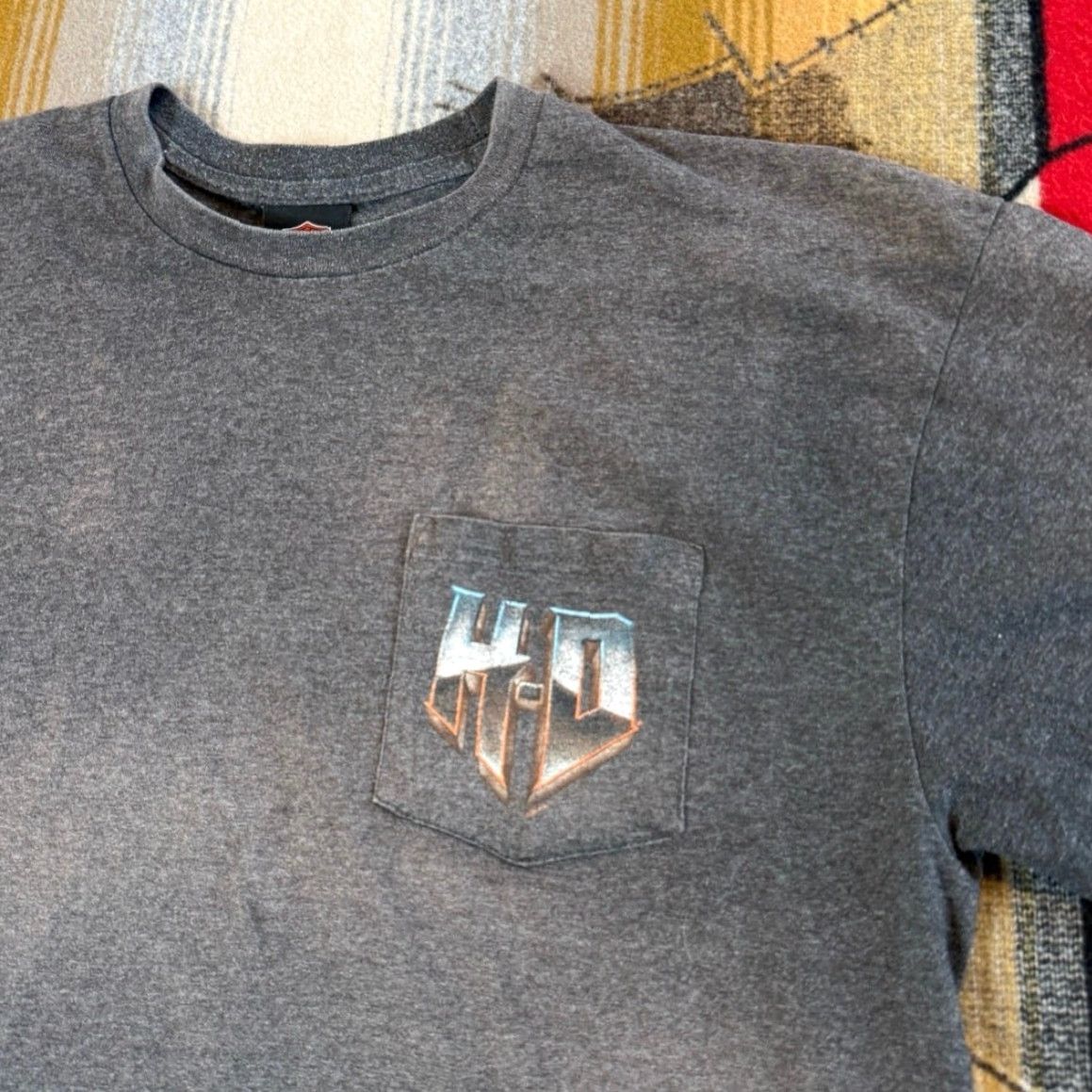 Harley Davidson Harley Davidson Men’s T-Shirt Biker Pocket Gray XL 90s Y2K Motorcycle Shirt Mens Short Sleeve Vintage No Size US XL / EU 56 / 4 - 4 Thumbnail
