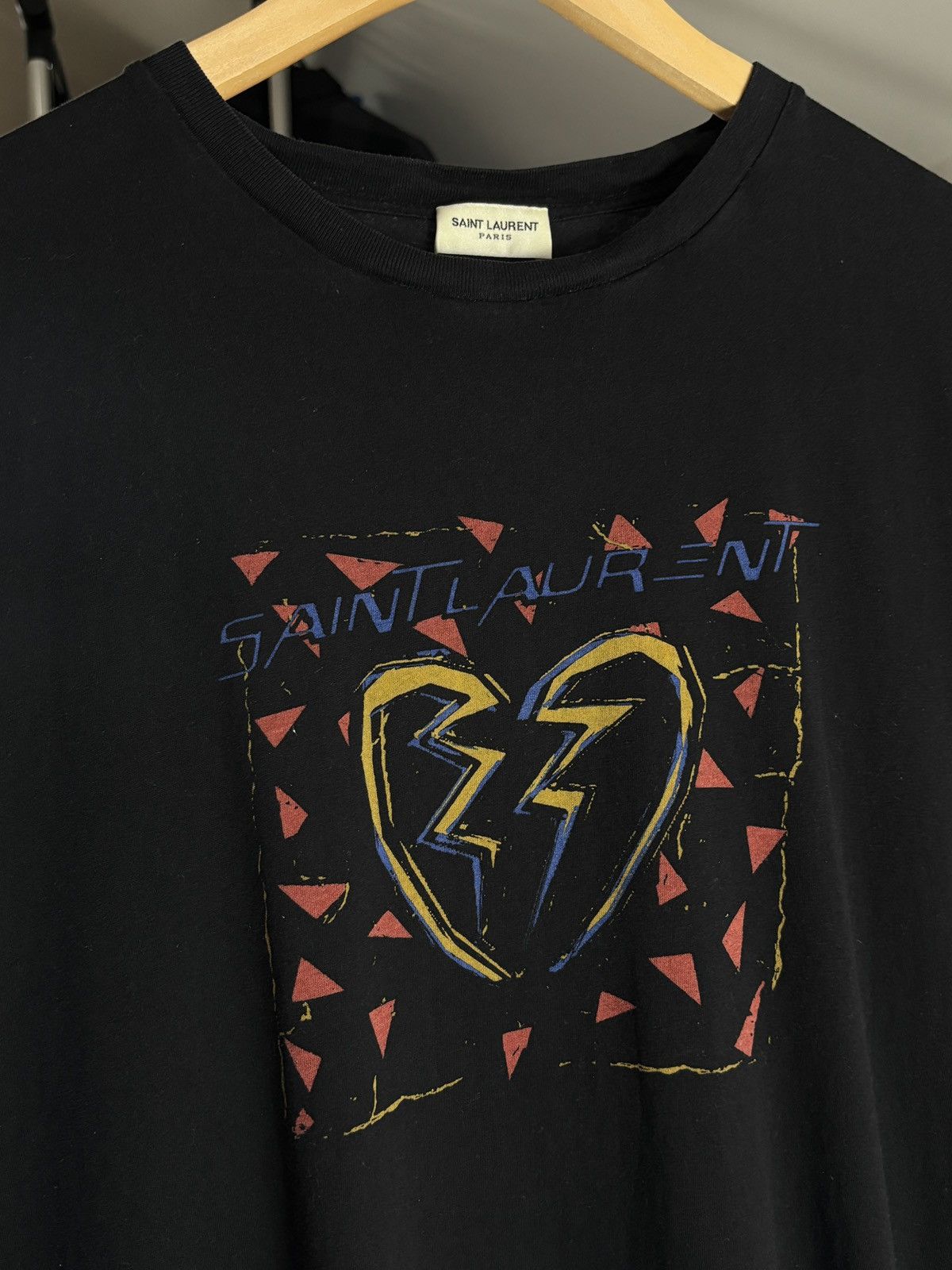 Saint Laurent Paris Saint Laurent Paris Broken Heart Designer SLP T-Shirt Size US S / EU 44-46 / 1 - 3 Thumbnail