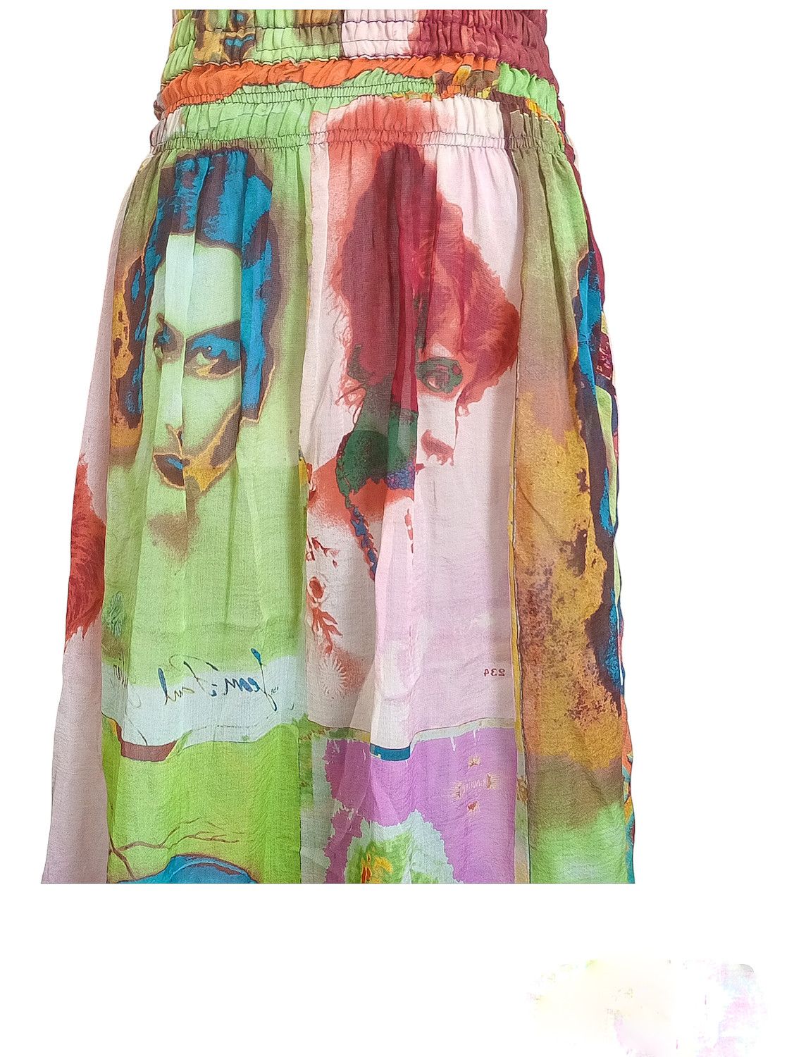Jean Paul Gaultier Iconic S/S 2002 Women Portraits silk dress Size XS / US 0-2 / IT 36-38 - 7 Thumbnail